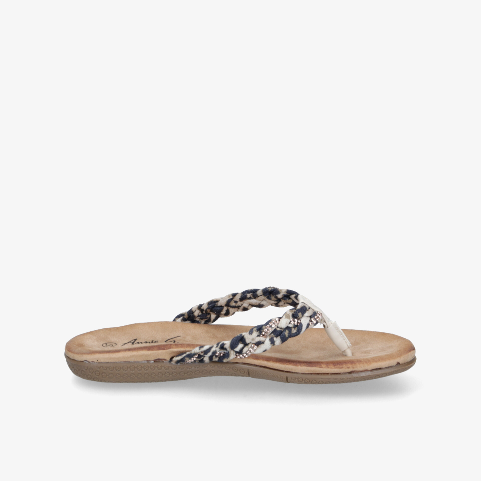 Leichte und bequeme Flipflop Sandale mit modischem Schlangenprint und gepolstertem Fußbett für sommerlichen Komfort