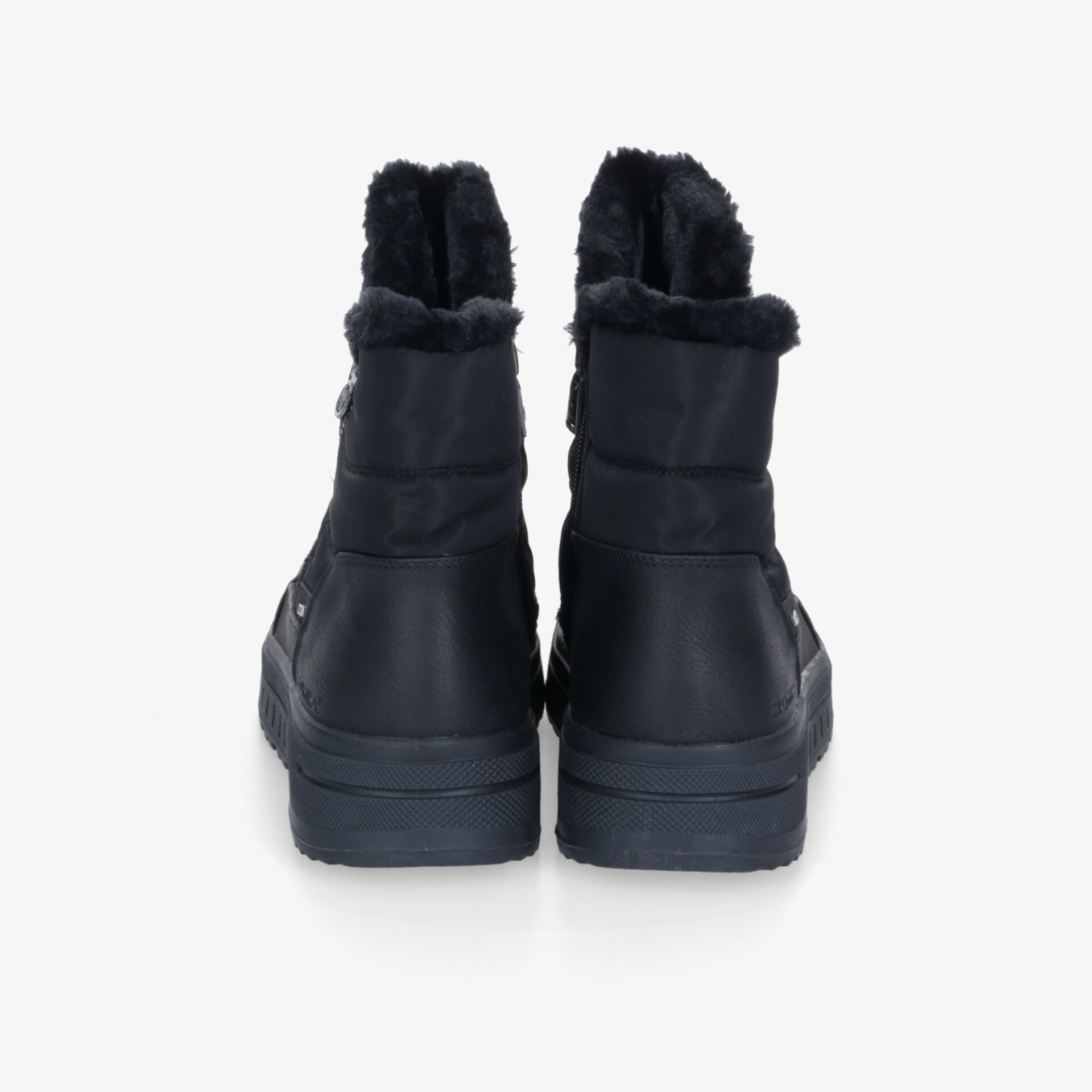 Robuste warme Winterstiefel mit weichem Innenfutter und rutschfester Sohle, Rückansicht