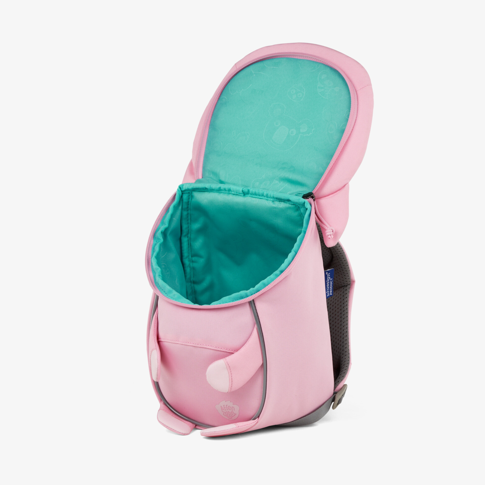 Leichter, kompakter rosa Rucksack mit offenem Hauptfach und weichem Innenfutter