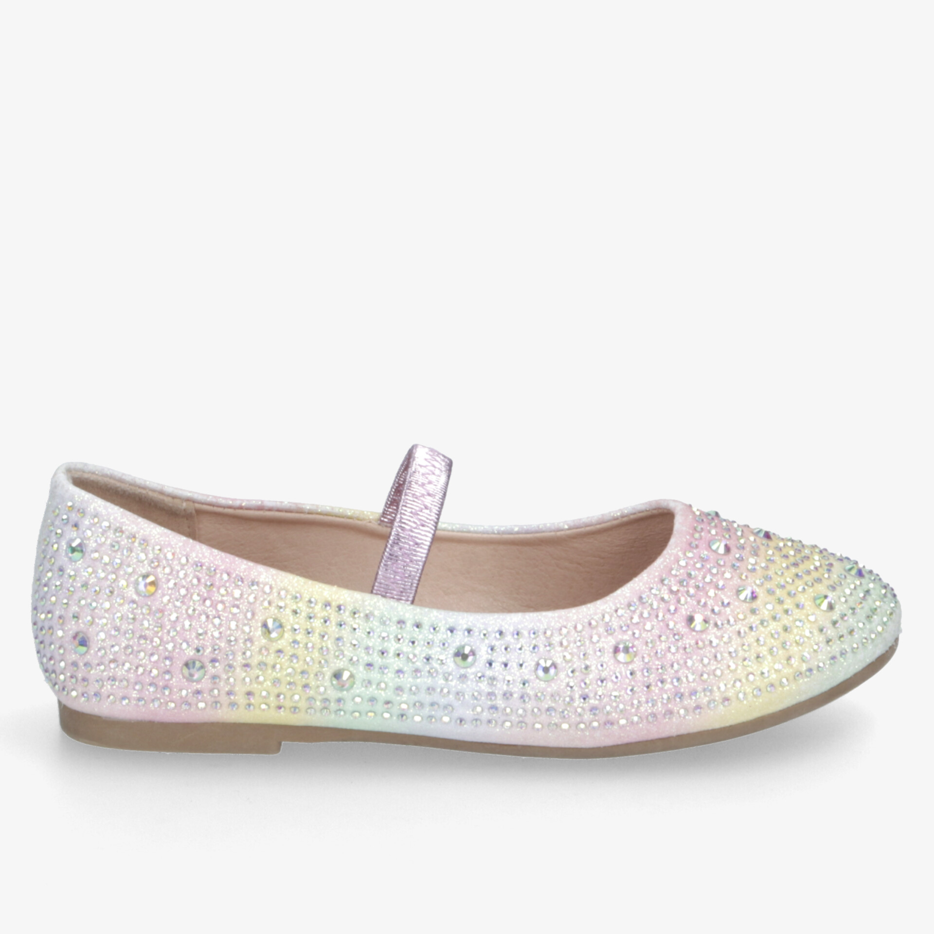 Farbintensive, glitzernde Ballerinas mit Strasssteinen und komfortabler Passform, ideal für besondere Anlässe.