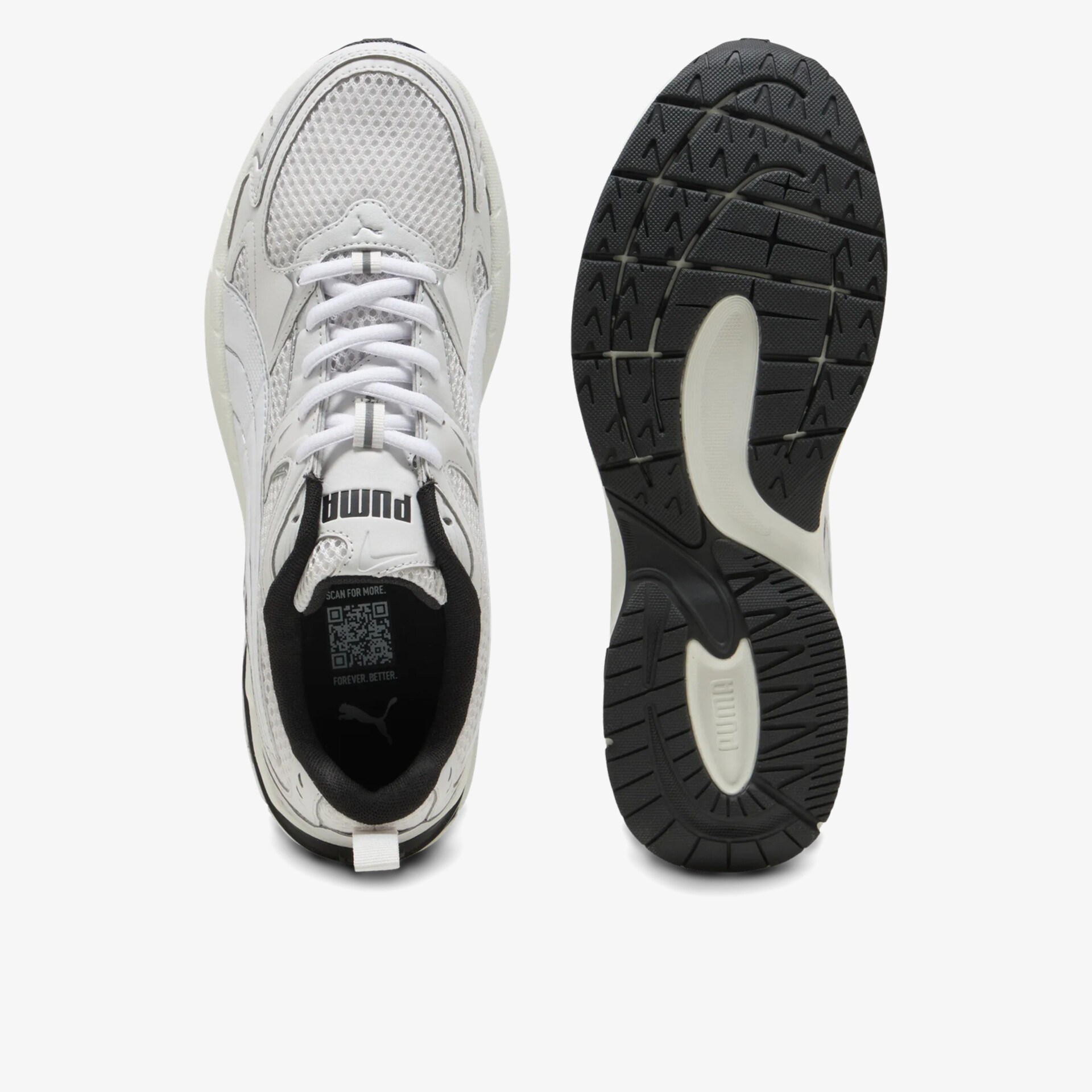 Weiße Sportschuhe mit atmungsaktivem Mesh, langlebiger rutschfester Sohle und bequemer Passform