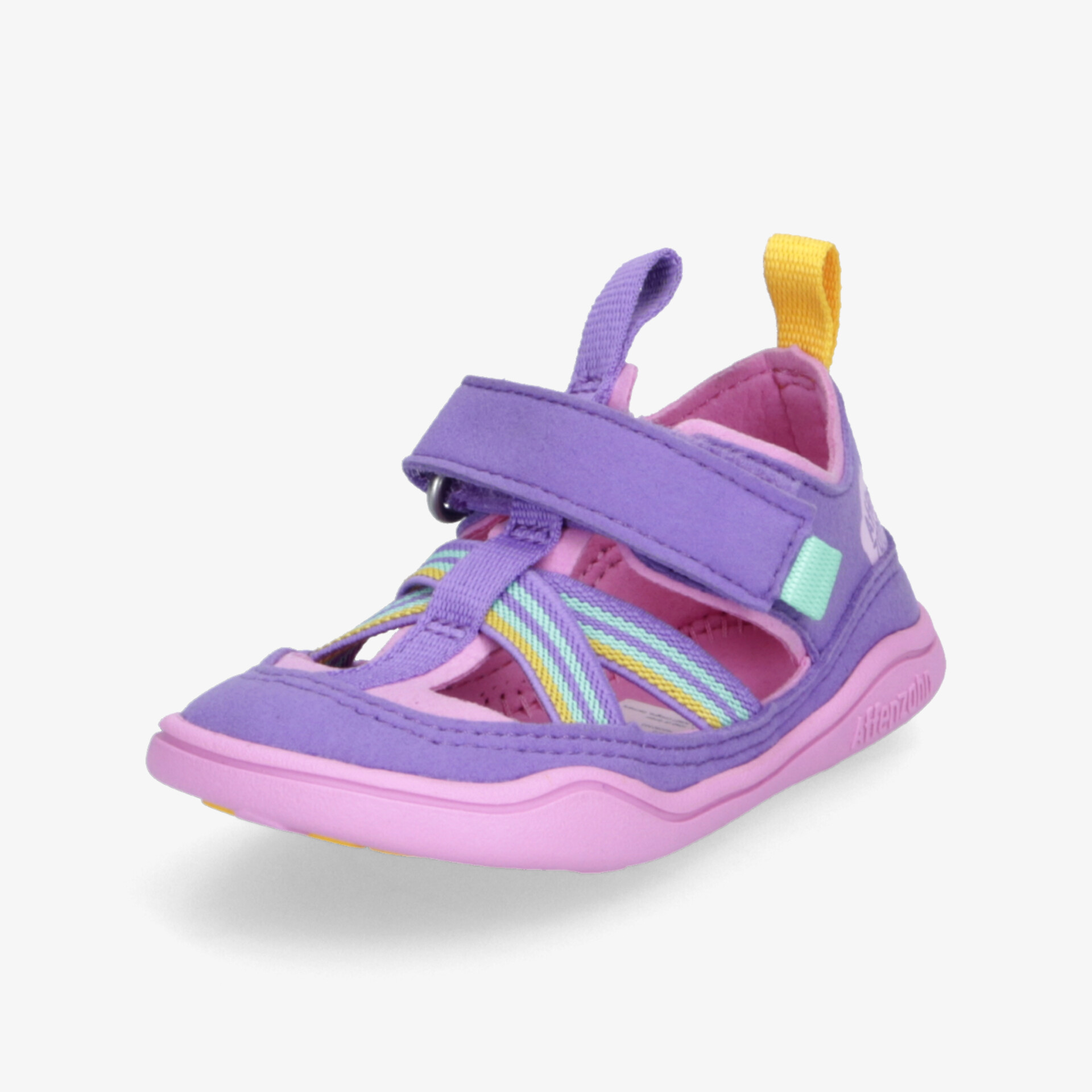 Stylische lila Sandale mit Klettverschluss und leichtem Design für ultimativen Komfort und Alltagstauglichkeit.