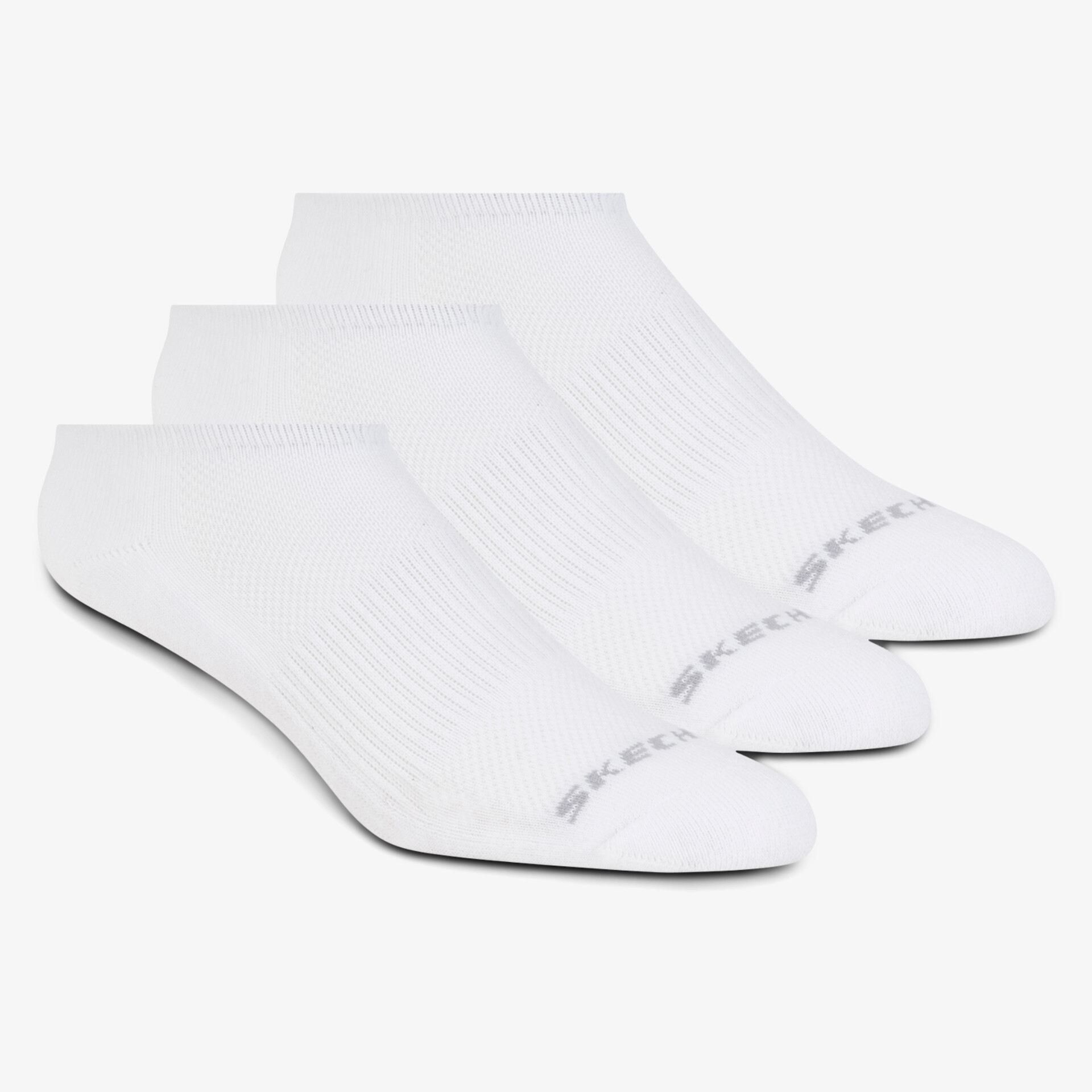 Weißes 3er-Pack kurze Sportsocken mit atmungsaktivem Mesh und bequemer Passform für den täglichen Gebrauch