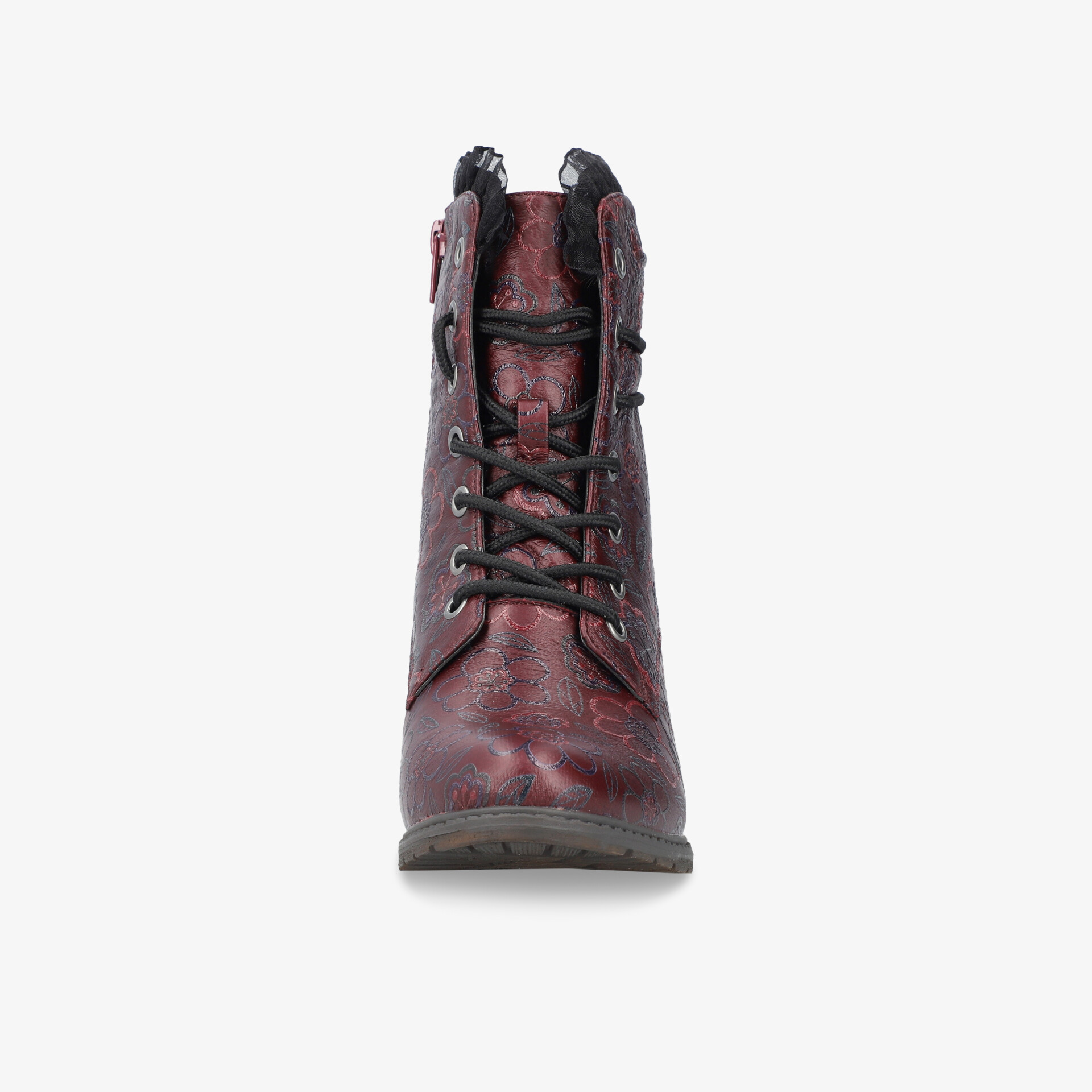 Robuster Schuh mit komfortabler Passform, stabile Schnürsenkel und rutschfester Sohle in Frontansicht