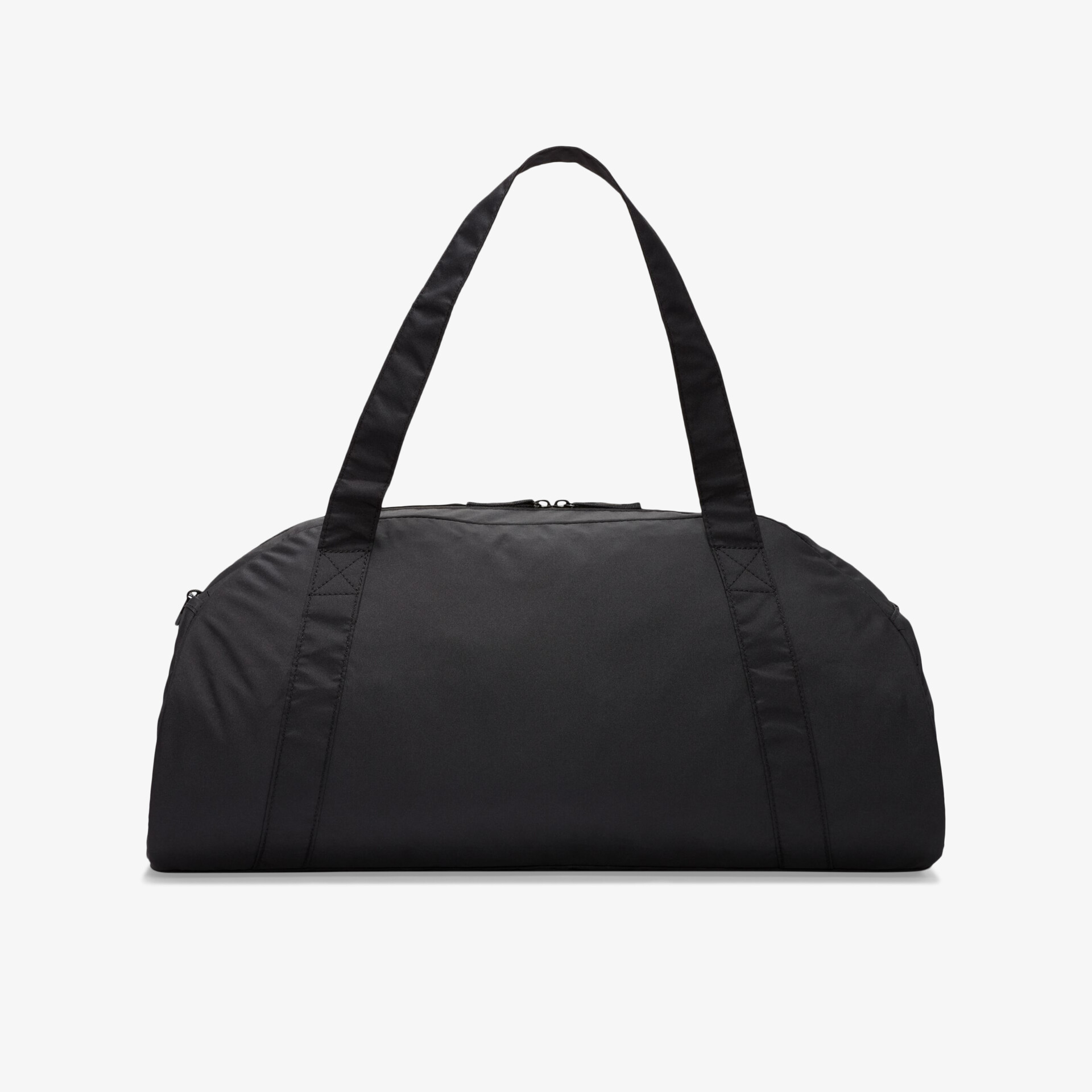 Schwarze, geräumige Reisetasche mit robusten Griffen, ideal für Reisen und Sport.