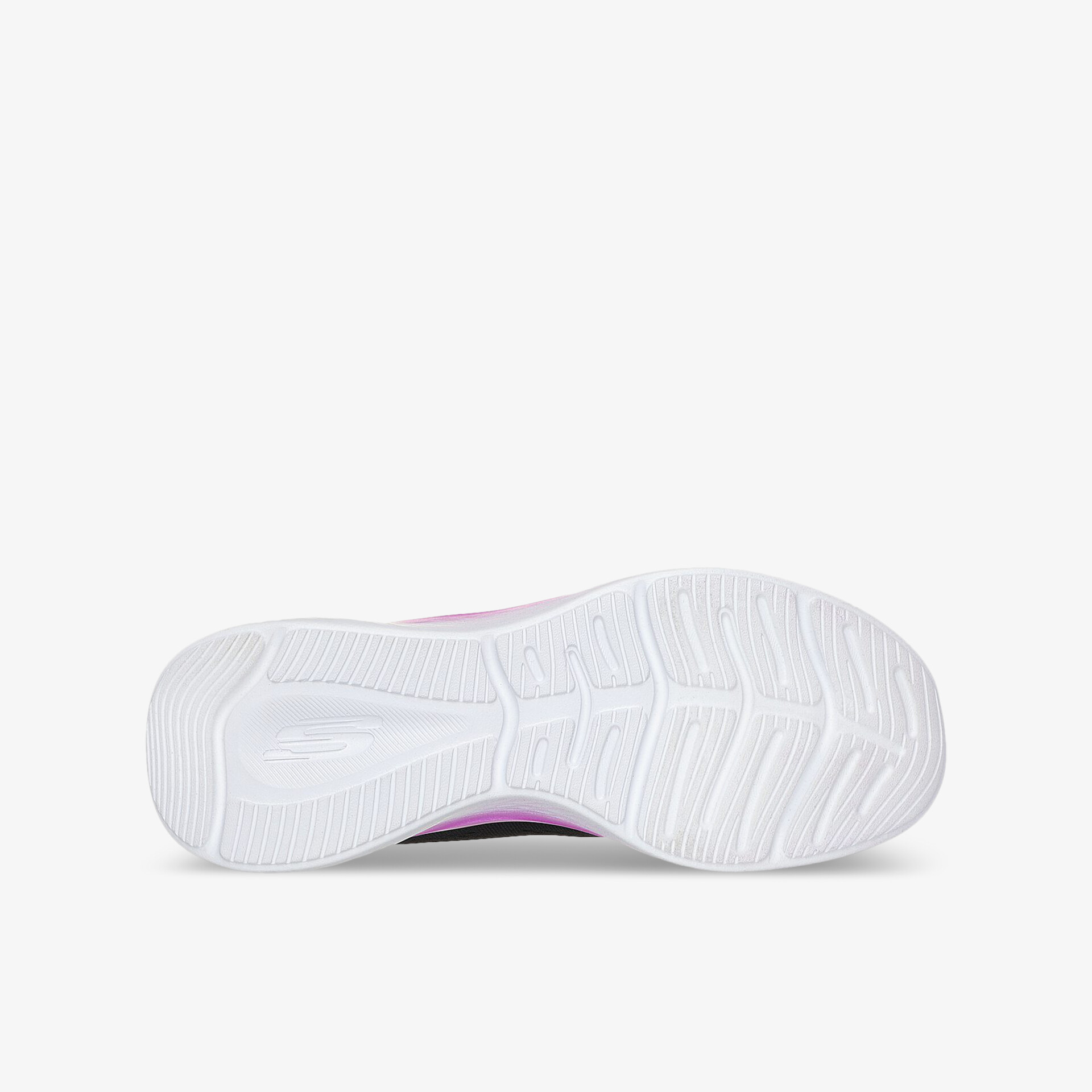 Weiße Sportschuhsohle mit rutschfestem Profil und flexiblem Design für optimalen Halt und Komfort beim Laufen