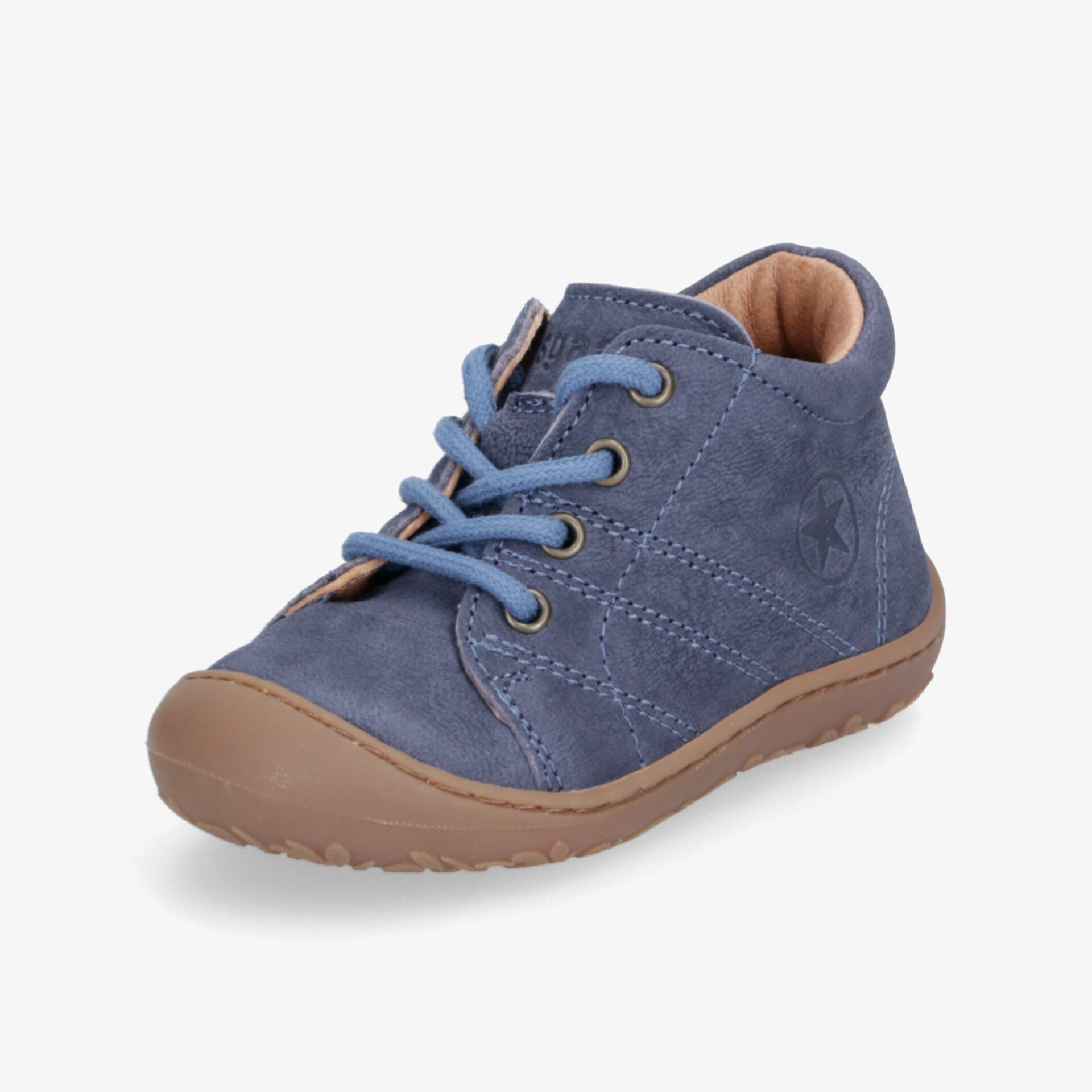 Blauer Schnürschuh mit flexibler, rutschfester Sohle. Bequem und stilvoll für jeden Tag.