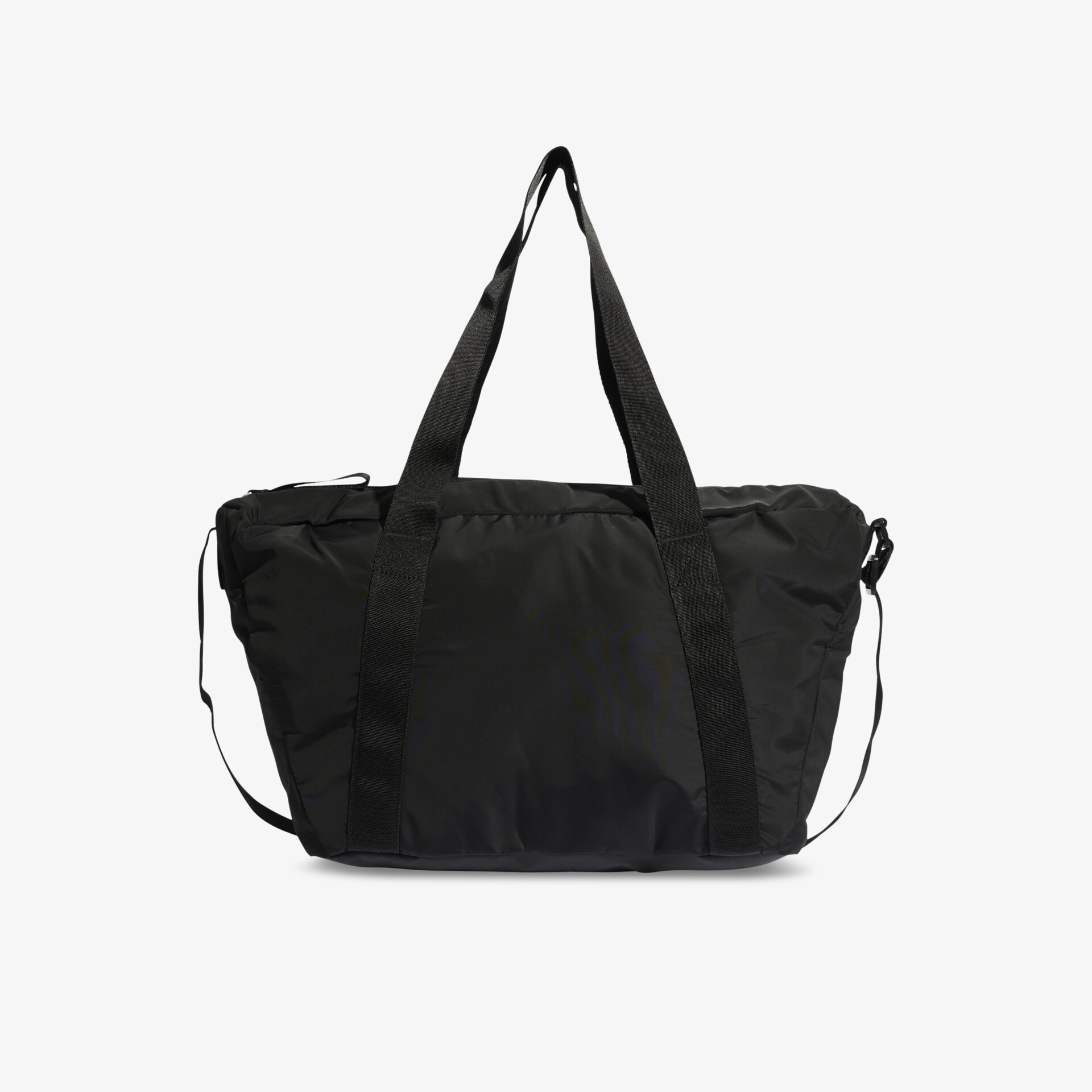 Schwarze sportliche Reisetasche mit langen Henkeln und Reißverschluss, geräumig und robust für vielseitige Nutzung