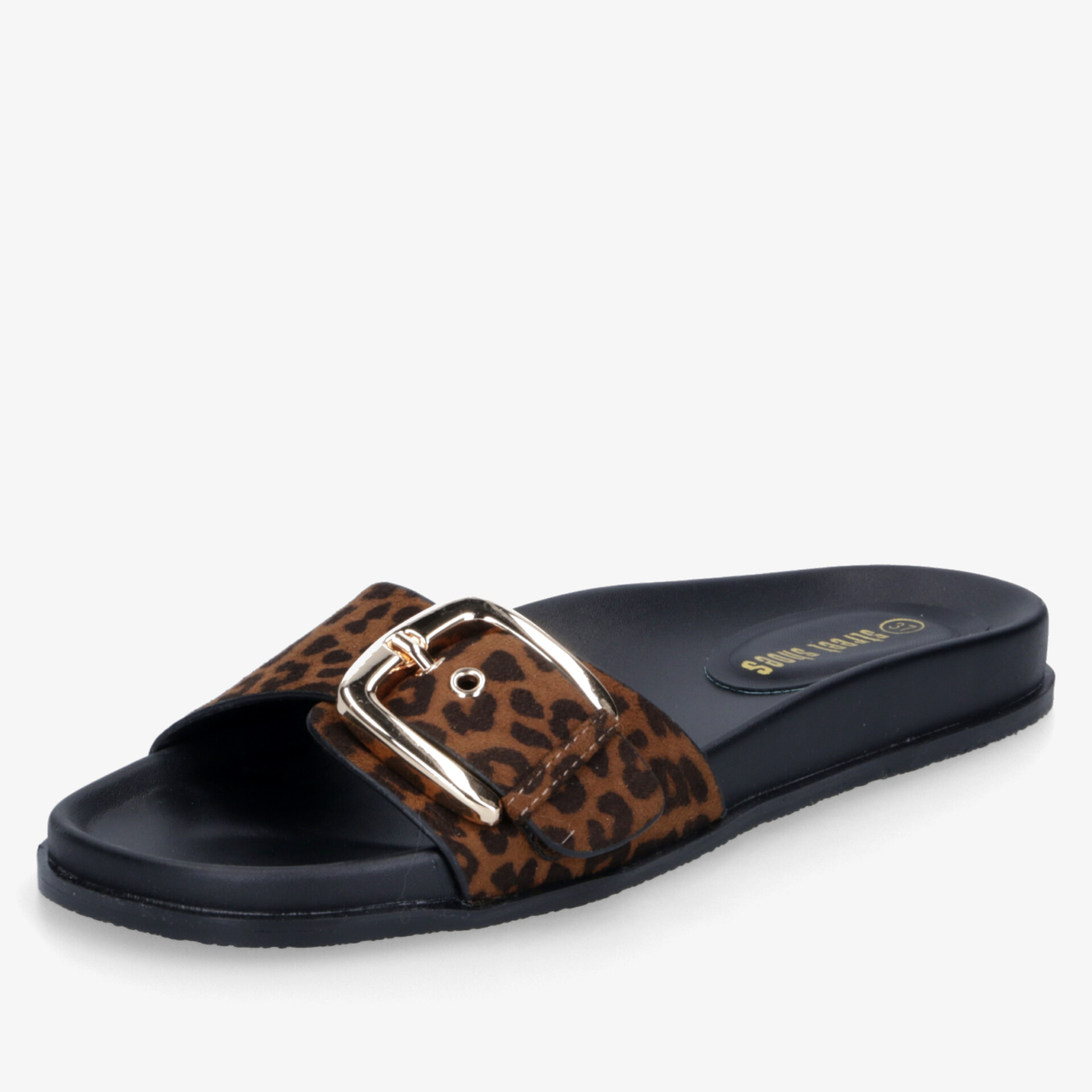 Leichte Sandale mit modischem Leopardenprint, verstellbarer robuster Schnalle und rutschfester Sohle für hohen Tragekomfort