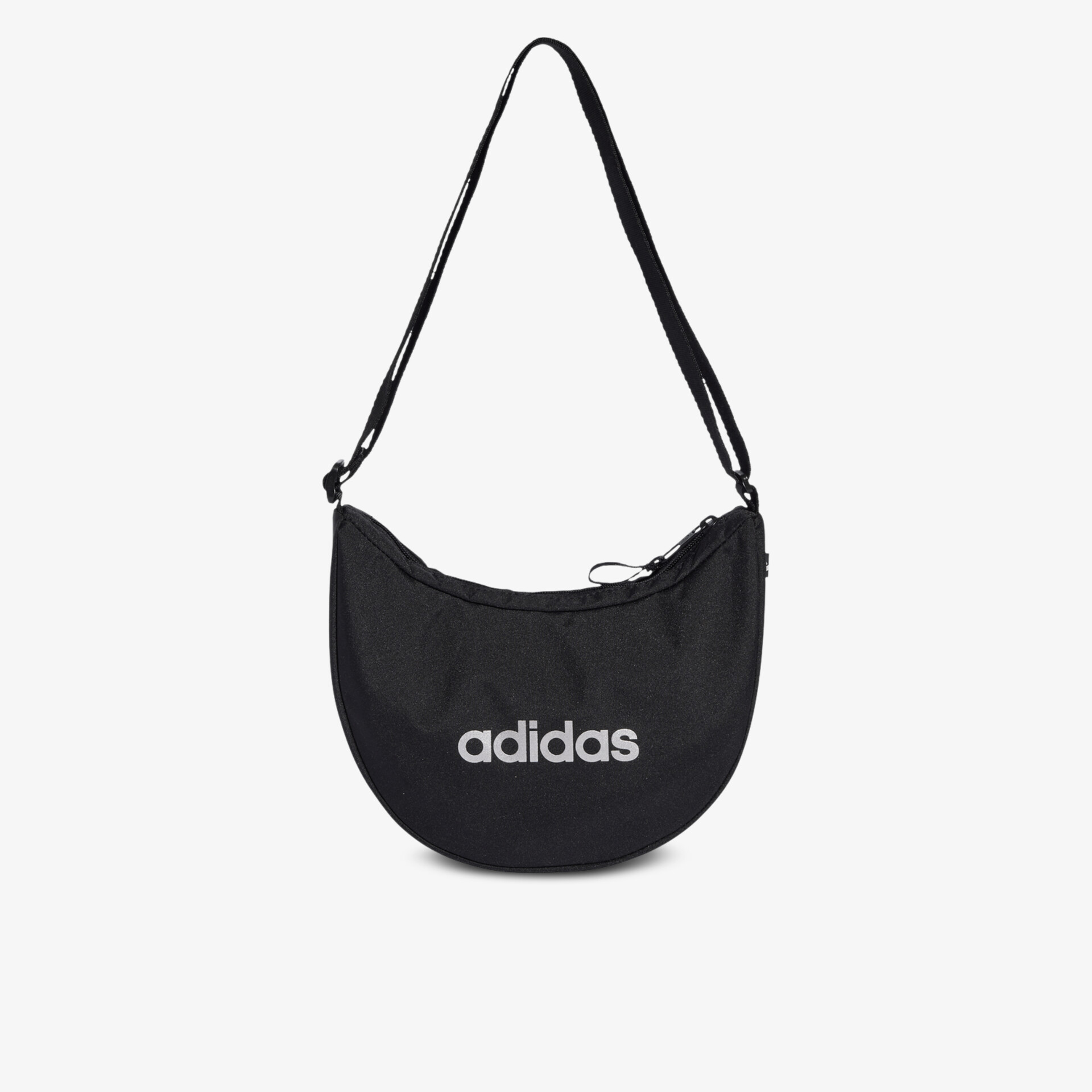 Schwarze kompakte adidas Schultertasche mit Reißverschluss und verstellbarem Gurt für sportlichen Alltagslook