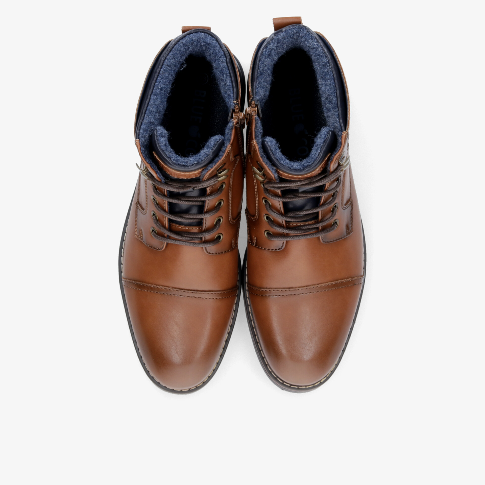 Elegante braune Stiefel mit warmer Fütterung und Schnürung, ideal für Komfort und Stil.