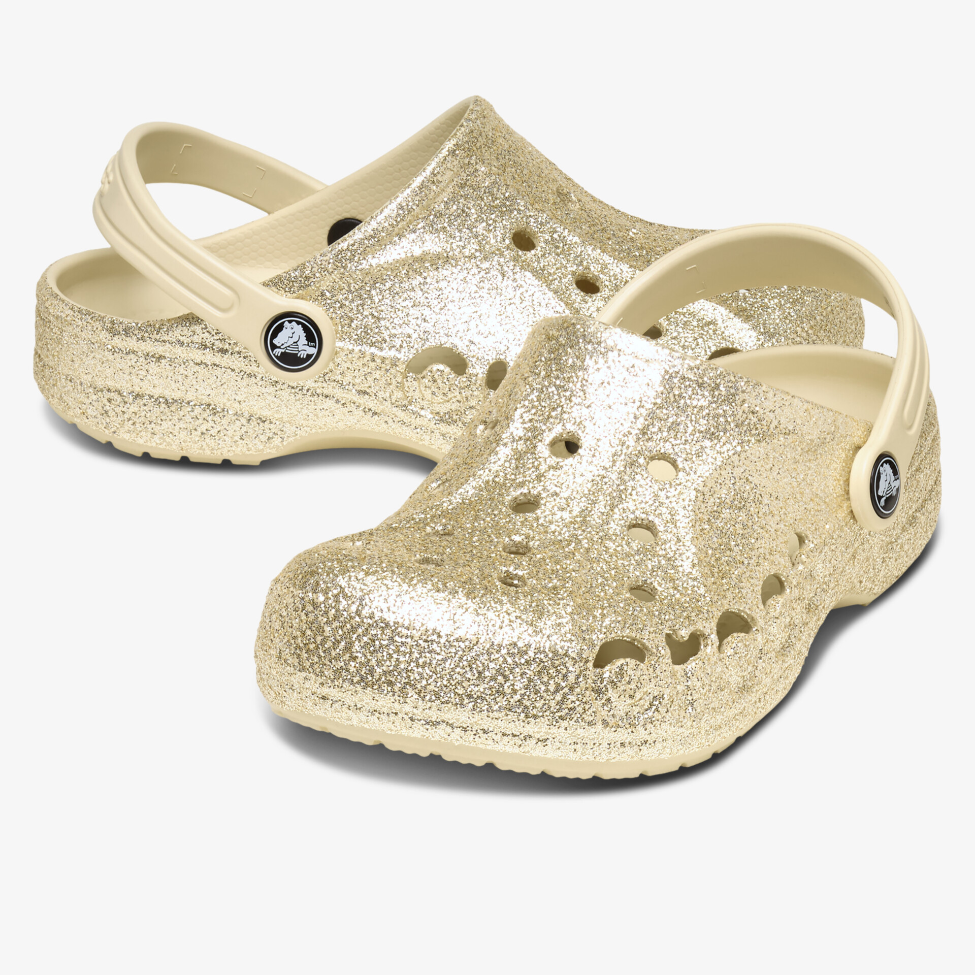 Bequeme goldfarbene Clogs aus leichtem, langlebigem Material mit rutschfester Sohle und luftdurchlässigem Design