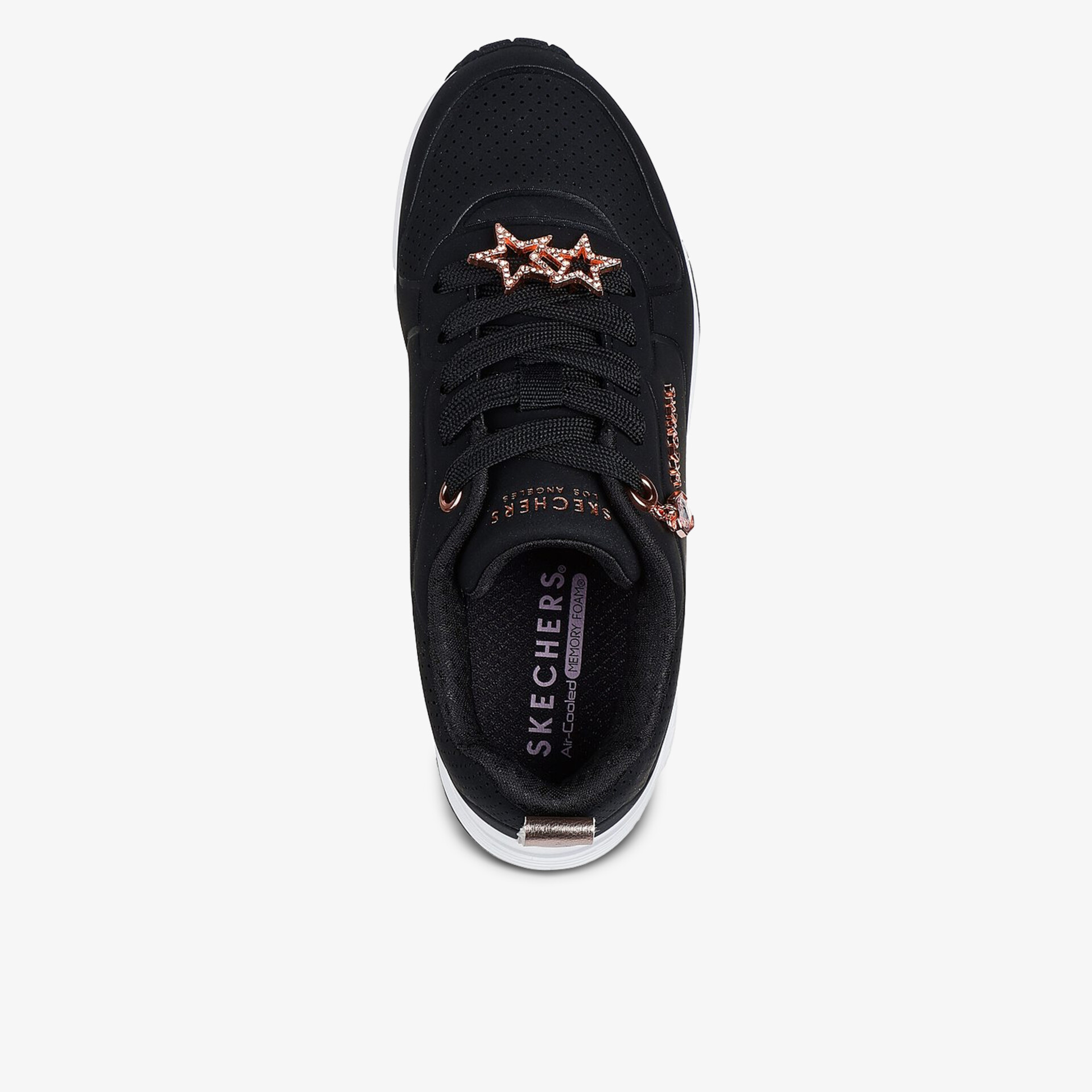 Schwarzer Sneaker mit rosafarbenen Akzenten und sportlichem Design, ideal für vielseitigen Einsatz.