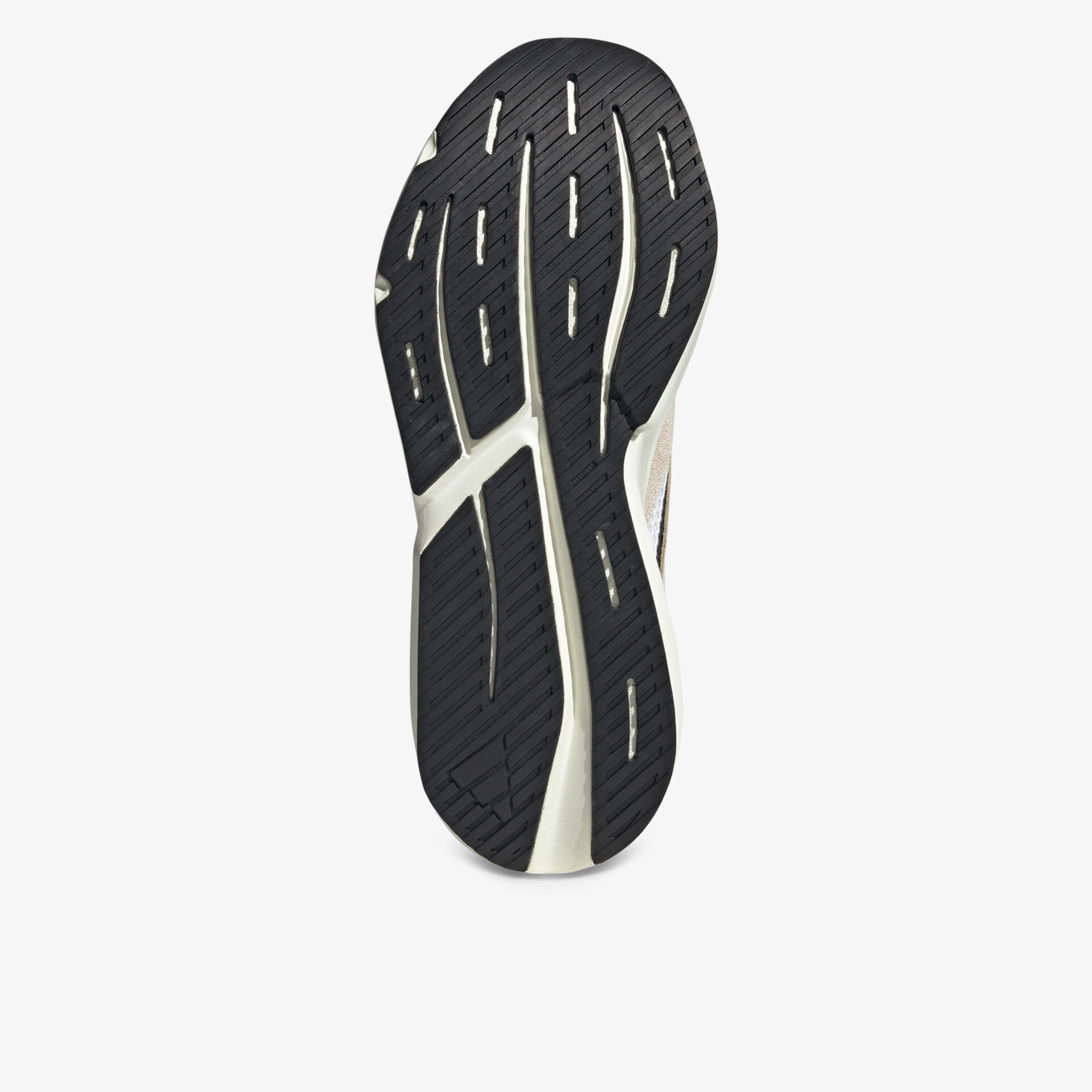 Rutschfeste und profilierte Schuhsohle aus robustem Gummi für sicheren Halt und hohe Flexibilität