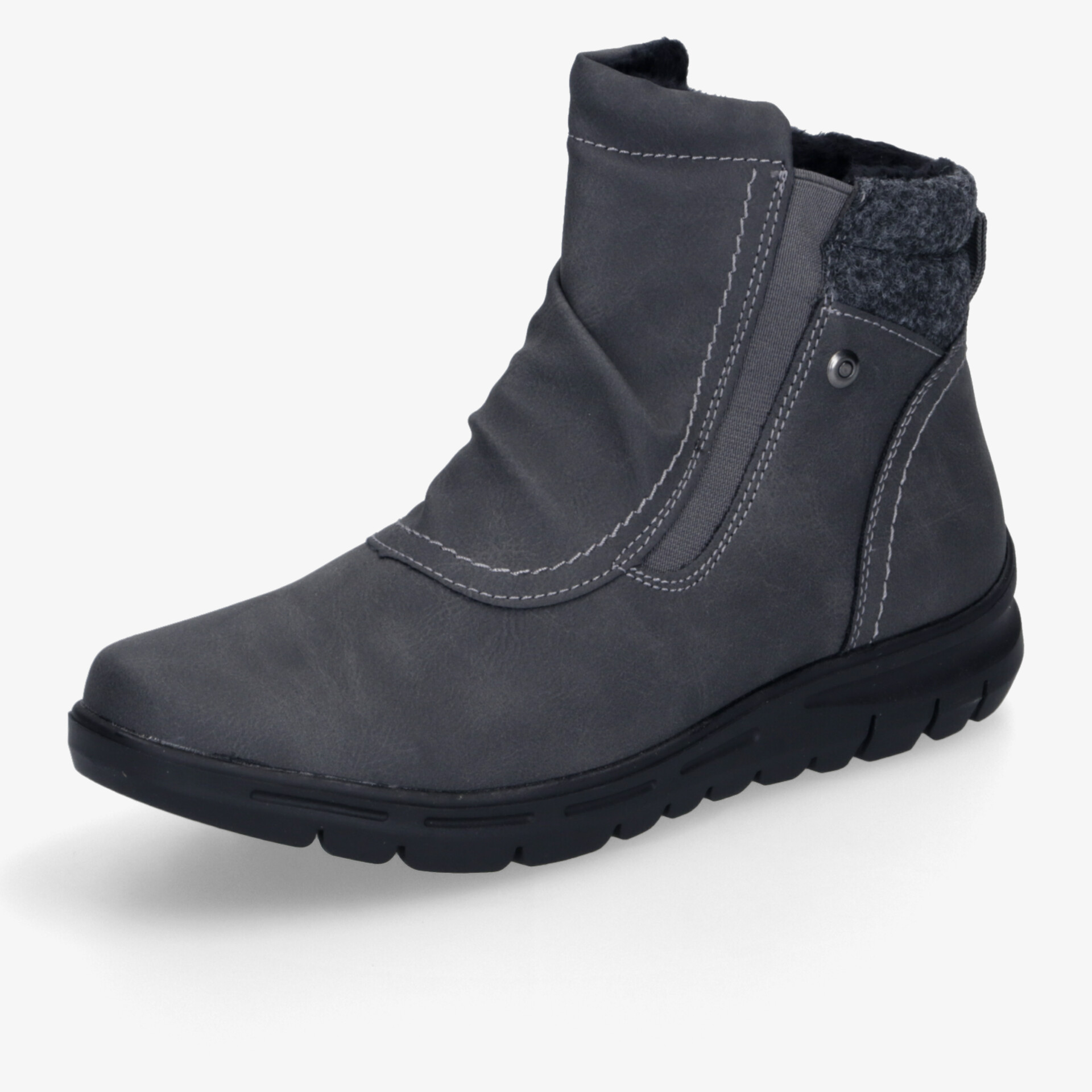 Komfortabler schwarzer Anjou Stiefel mit weich gepolstertem Schaft und rutschfester leichter Sohle