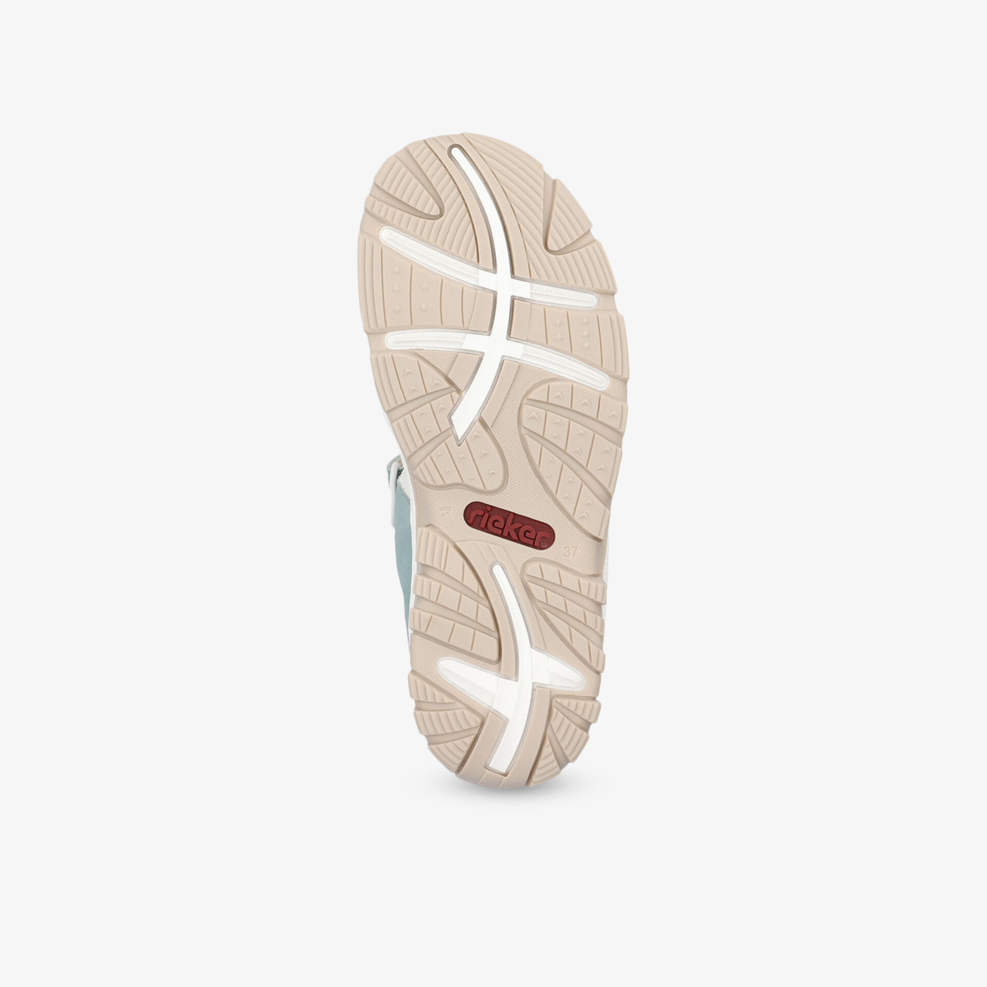 Beige Schuhsohle mit robustem Profil für optimalen Halt und langlebigen Tragekomfort