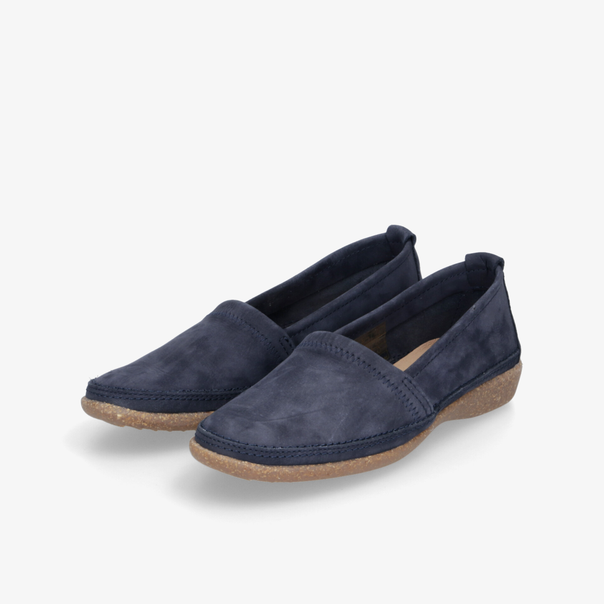 Bequeme navyblaue Slip-On Schuhe aus weichem Material mit flexibler, rutschfester Sohle für den Alltag