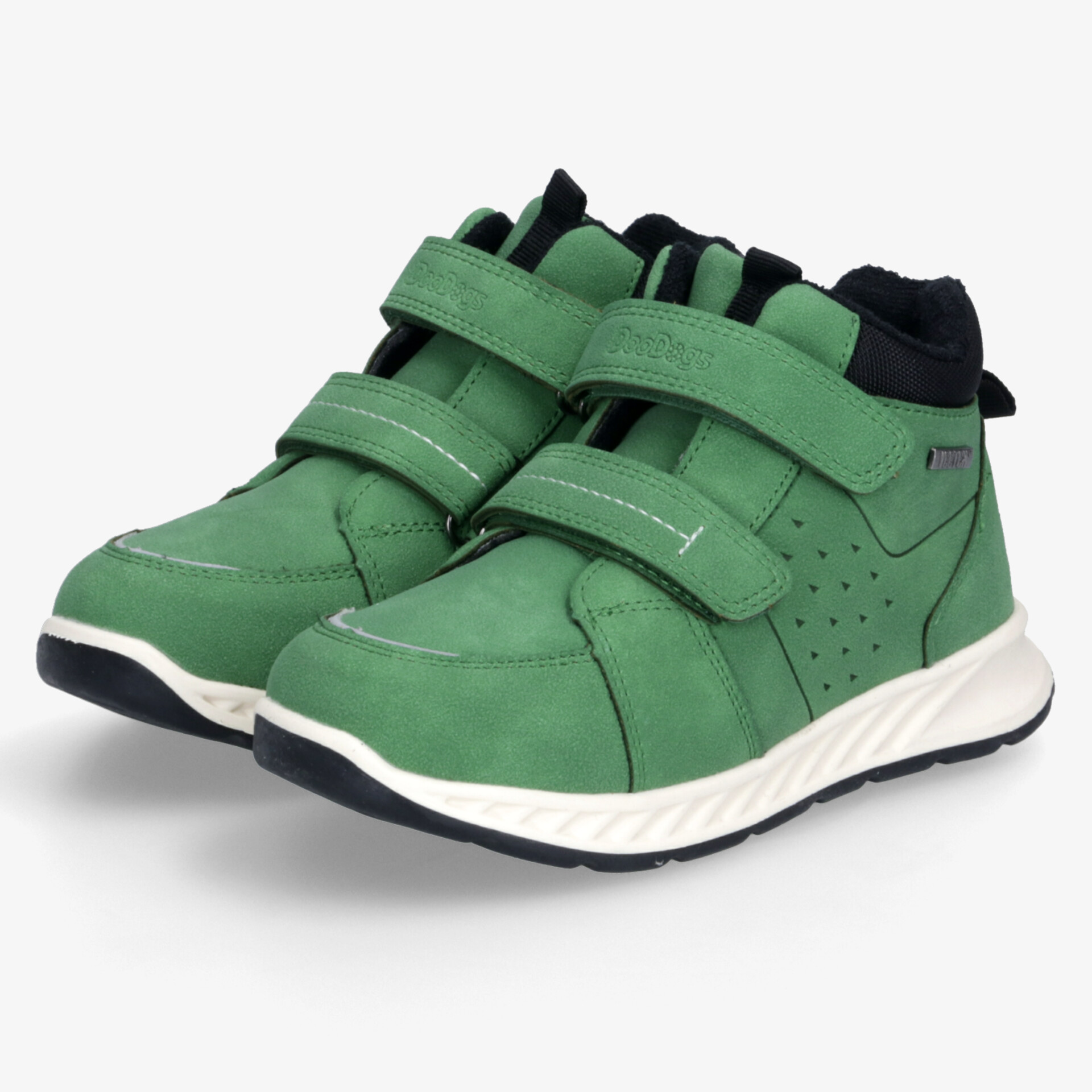 Sportliche grüne Sneaker mit klettverschluss, leichter und komfortabler Schuh mit rutschfester Sohle und modernem Design