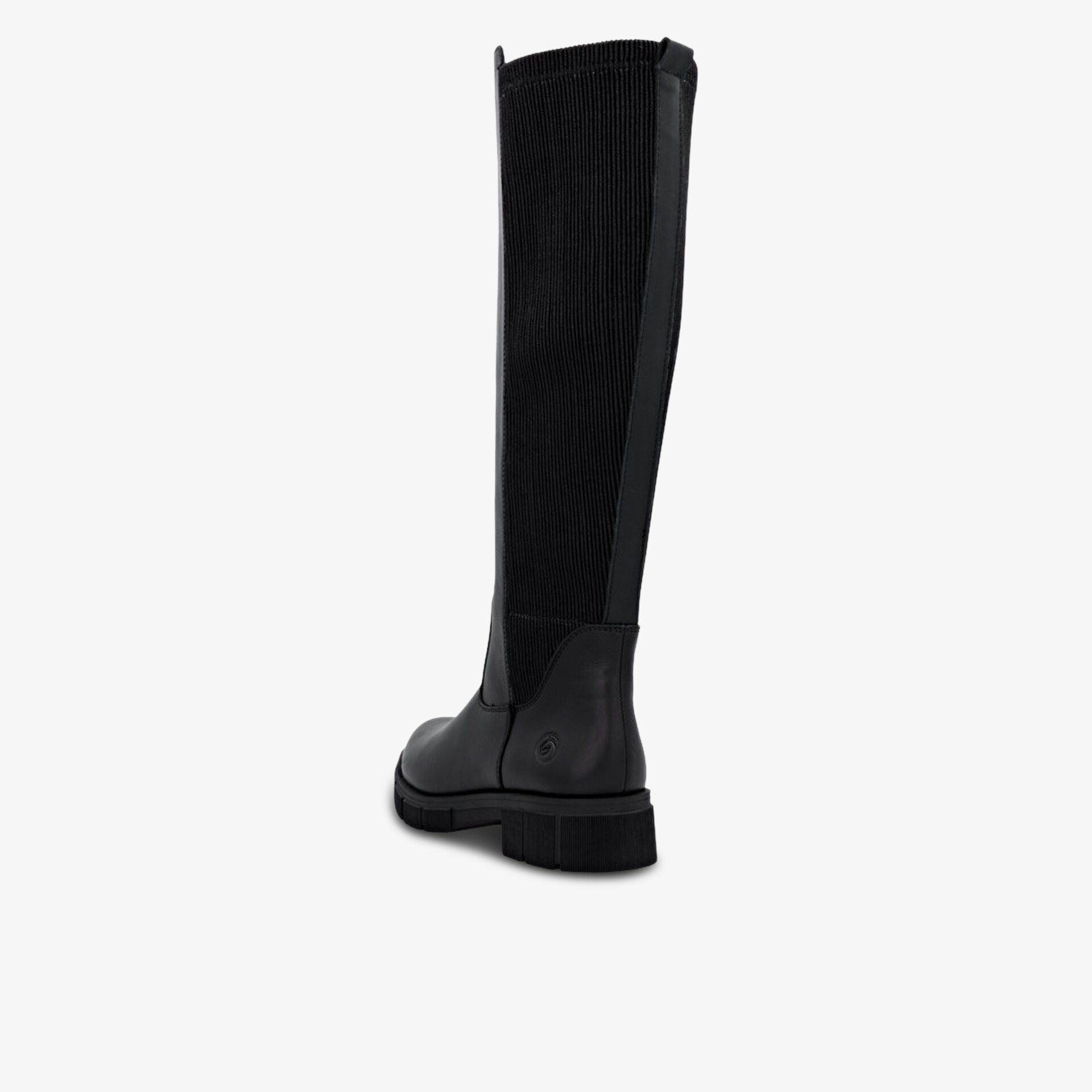 Eleganter schwarzer hoher Stiefel mit praktischem Reißverschluss, glattem Material und komfortabler Passform