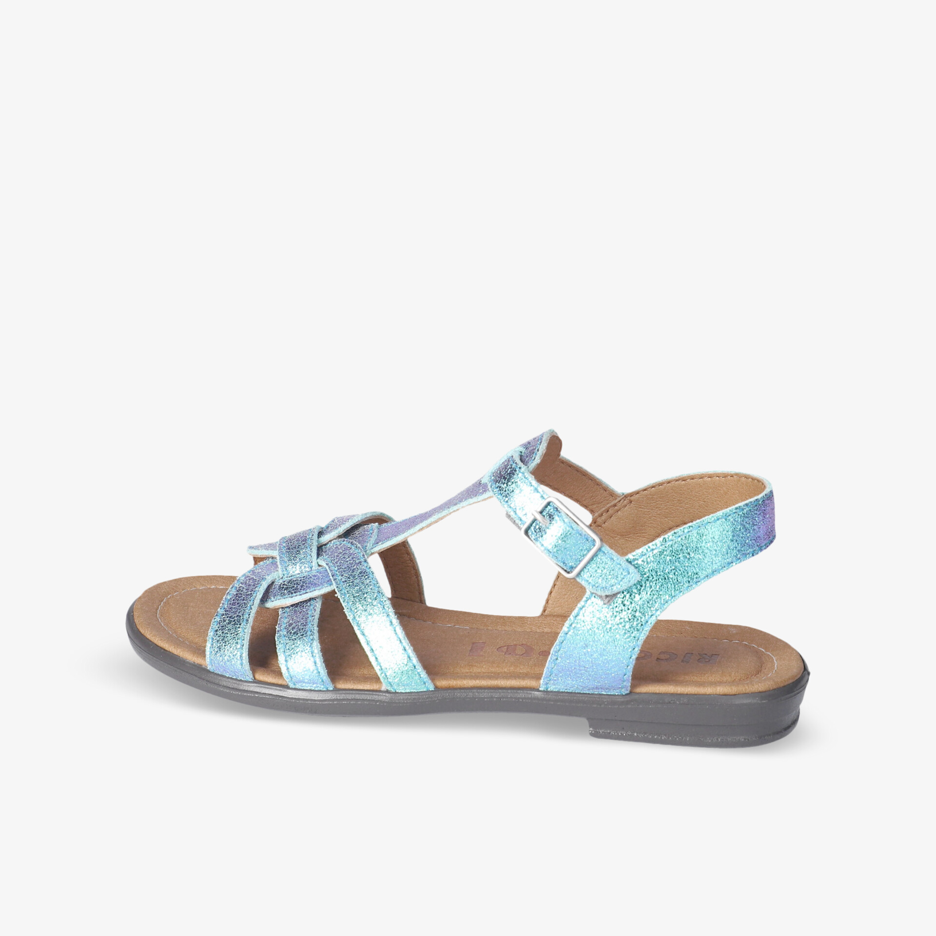 Modische Sandale mit metallic Glanz und verstellbaren Riemen für optimalen Komfort und sicheren Halt.