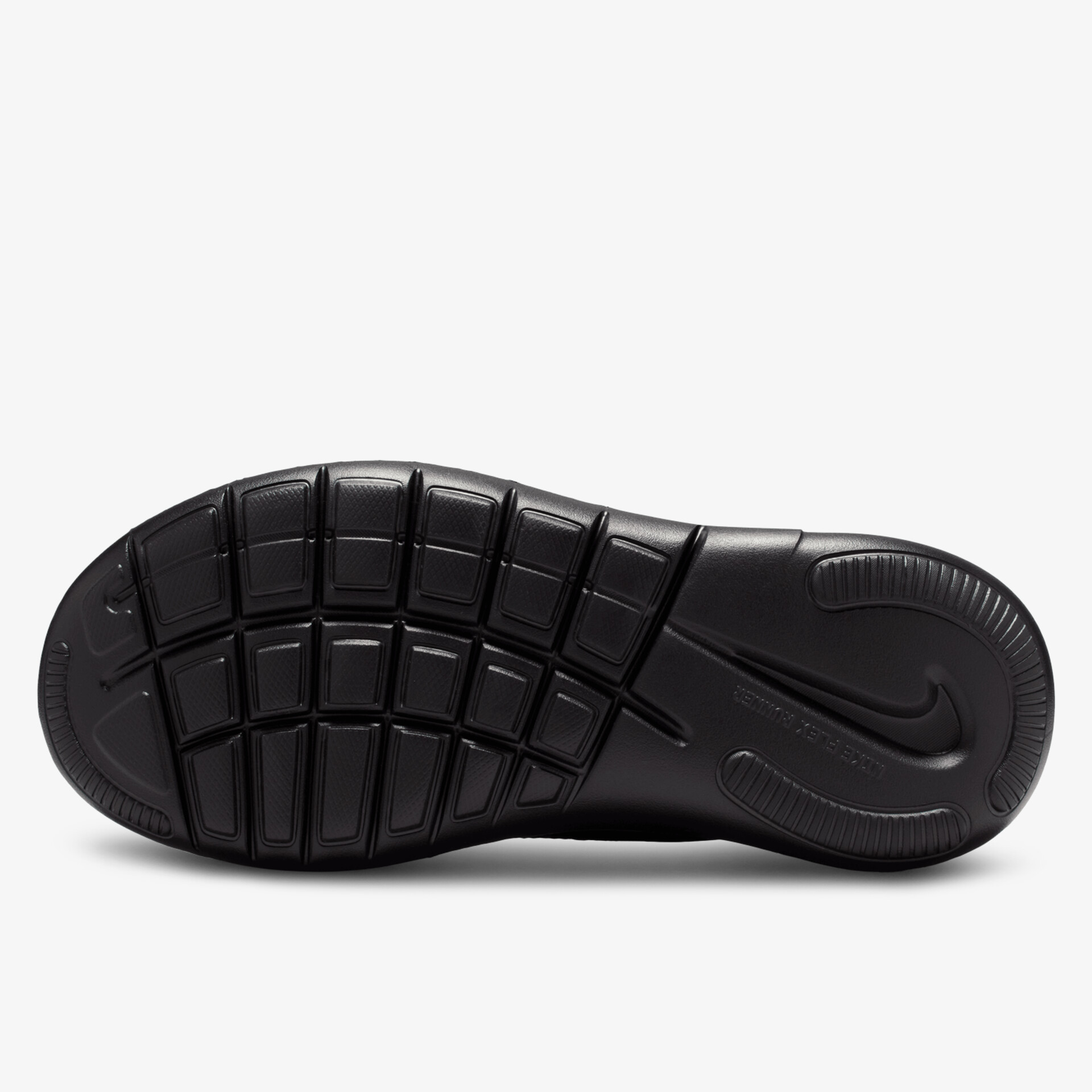 Schwarze rutschfeste Gummisohle mit flexiblem Profil für optimalen Halt und Komfort