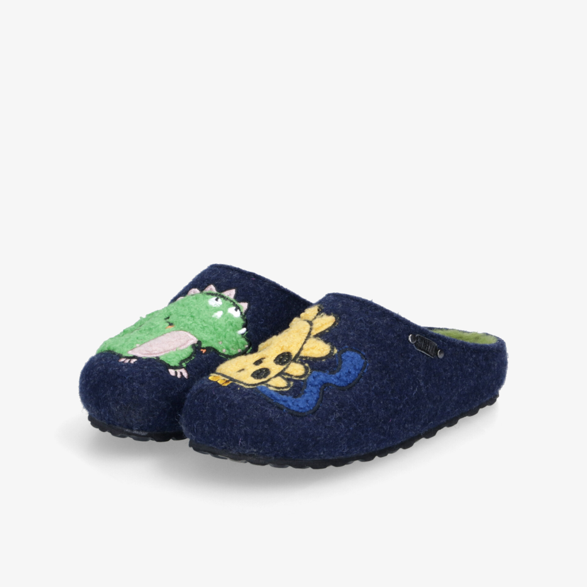 Bequemer Hausschuh mit bunten Tiermotiven, weiches Material und rutschfester Sole für angenehmen Tragekomfort
