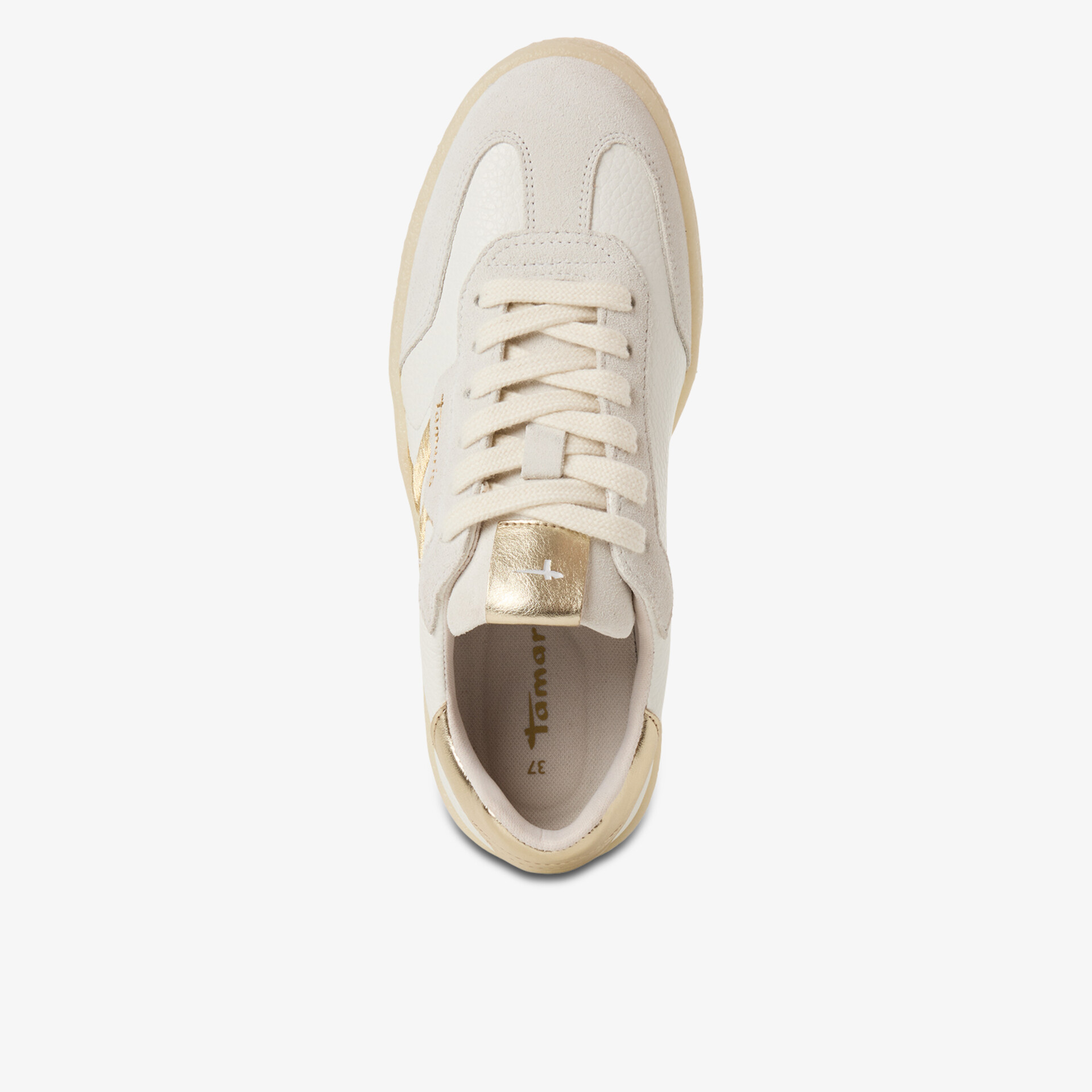 Leichter Sneaker in heller Farbe mit bequemer Passform und atmungsaktivem Material, Draufsicht