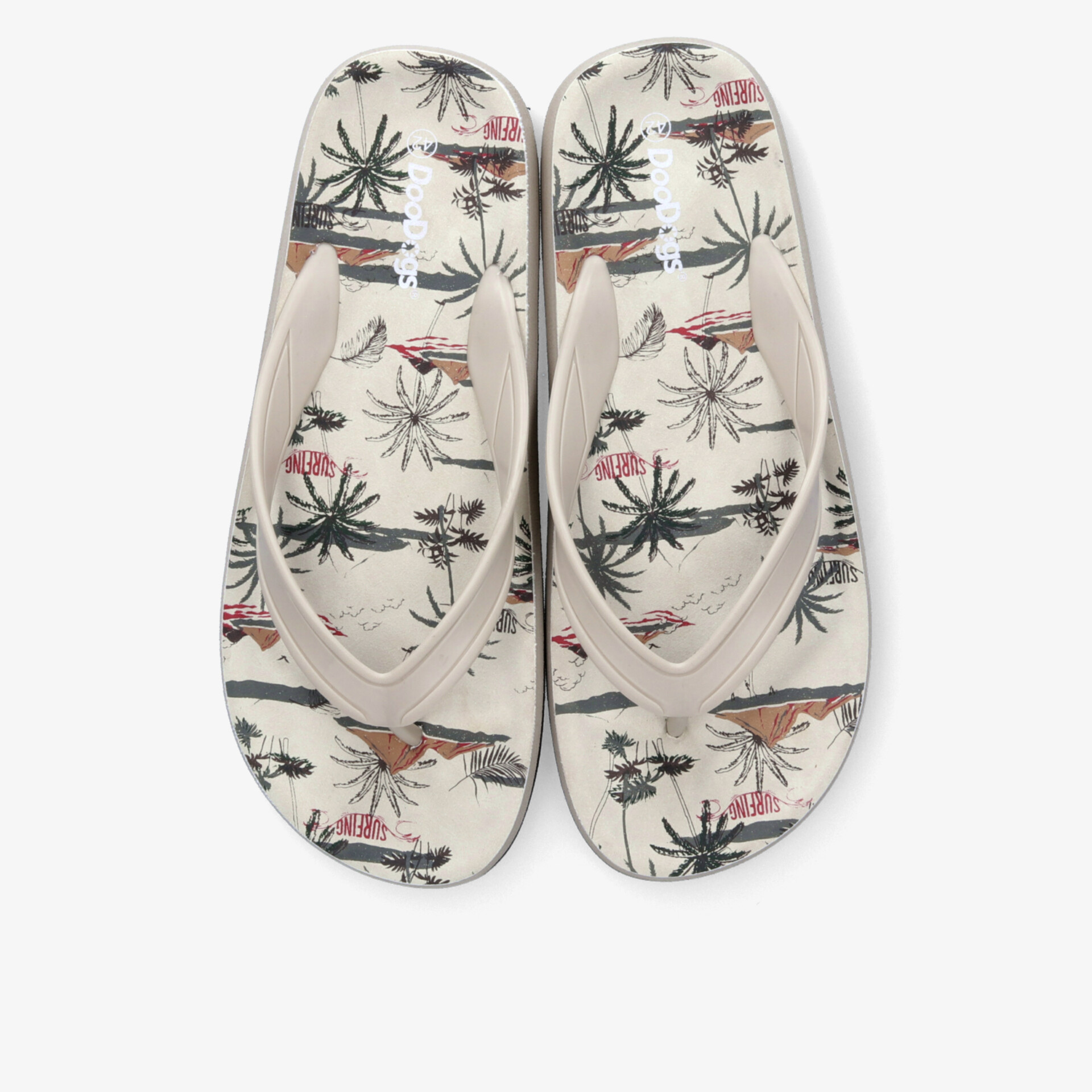 Bequeme Flipflops mit floralem Muster, leichter Zehensteg und rutschfester Sohle für sommerlichen Tragekomfort