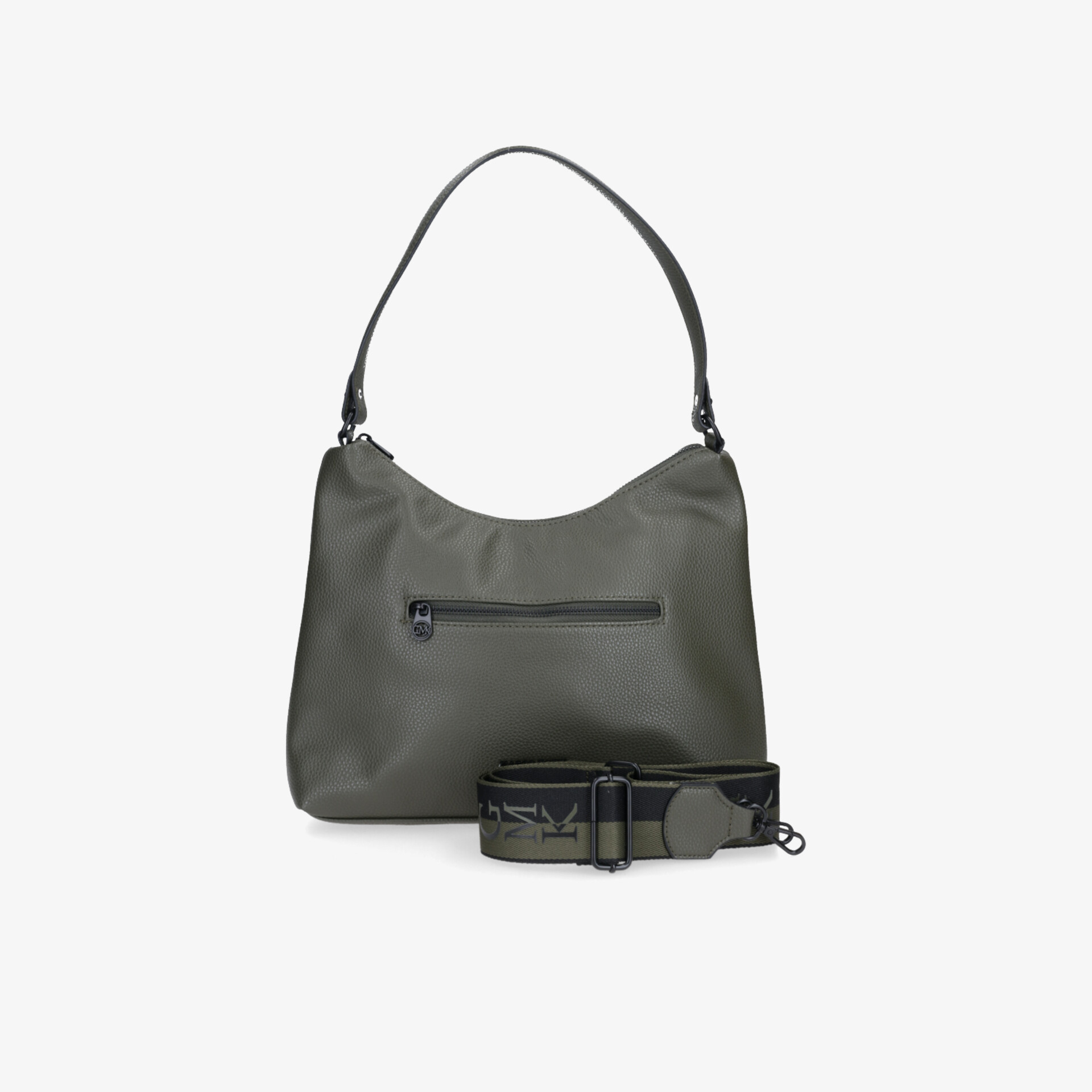 Moderne graue Tasche mit Reißverschluss und verstellbarem Gurt, geräumig und praktisch für den Alltag