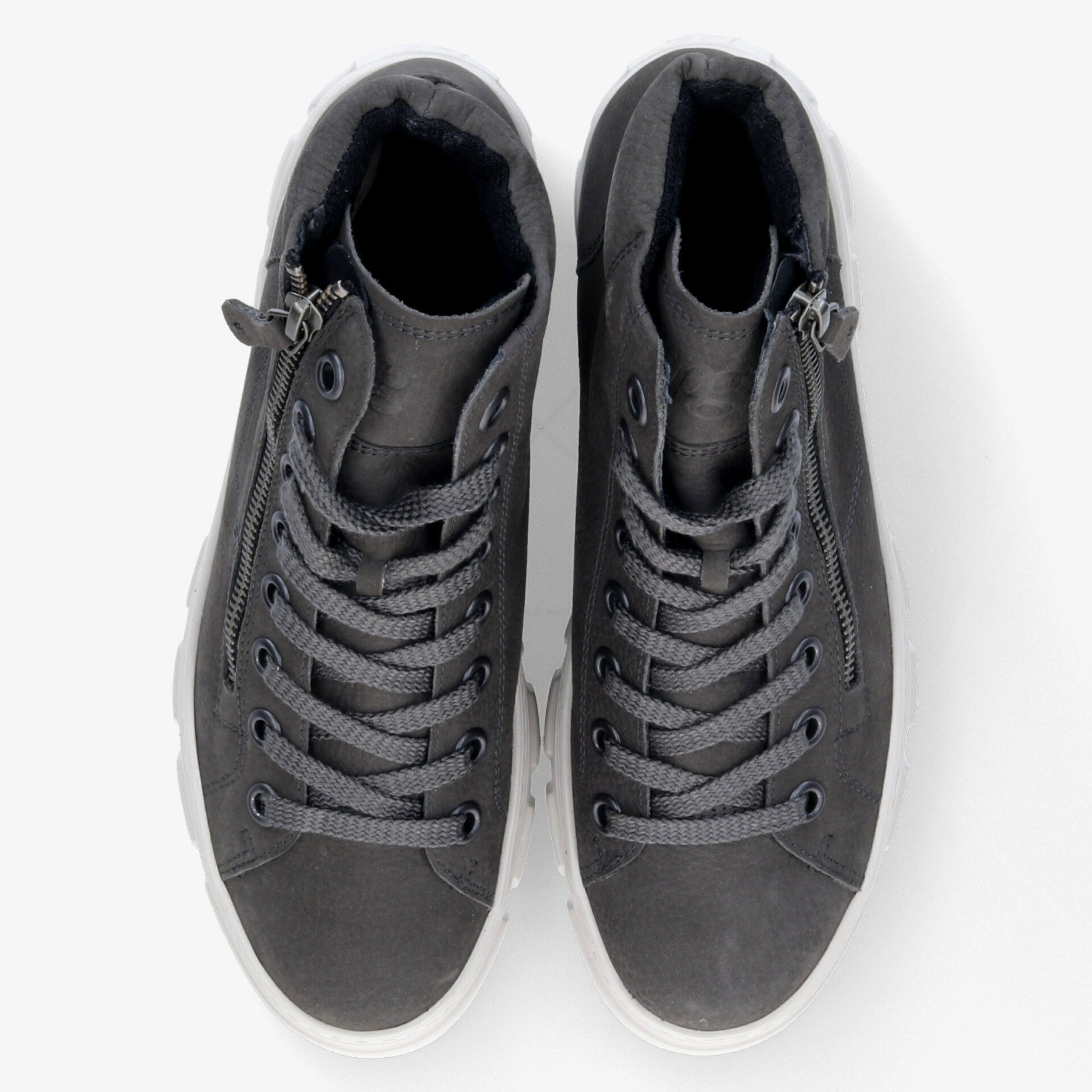 Paar schwarze Schnürschuhe aus robustem Material mit modernem Design und bequemer Passform