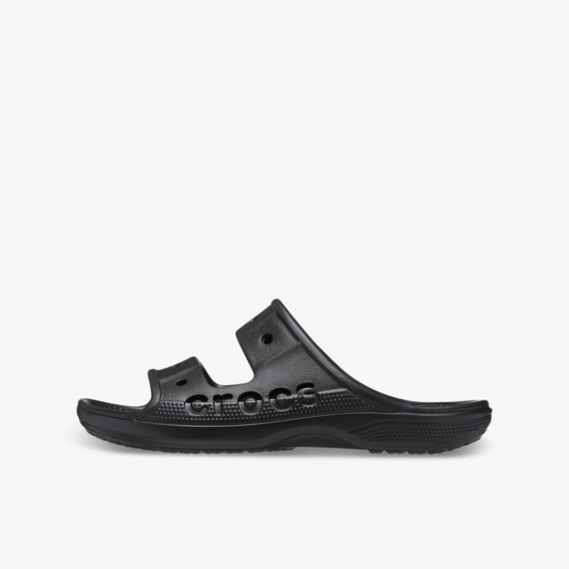 Schwarze bequeme Sandale mit rutschfester Sohle, offenem Design und strapazierfähigem Material