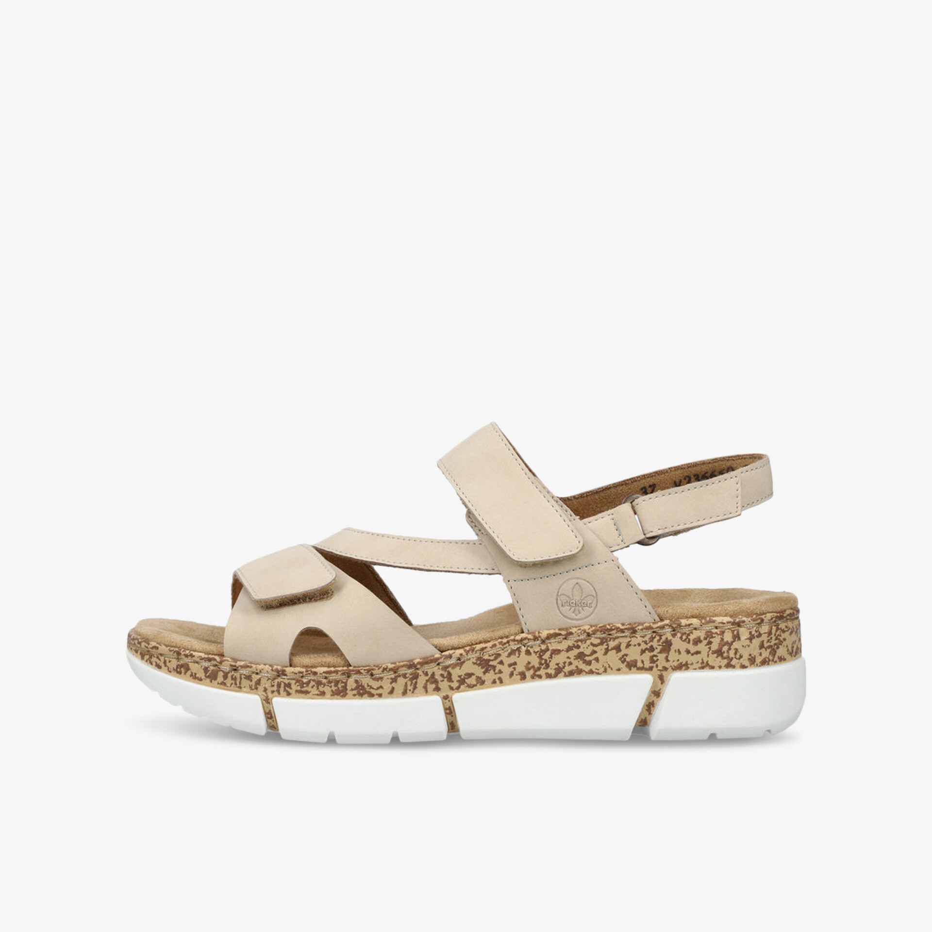 Beige Sandale mit weicher, rutschfester Sohle und verstellbarem Klettverschluss für maximalen Komfort