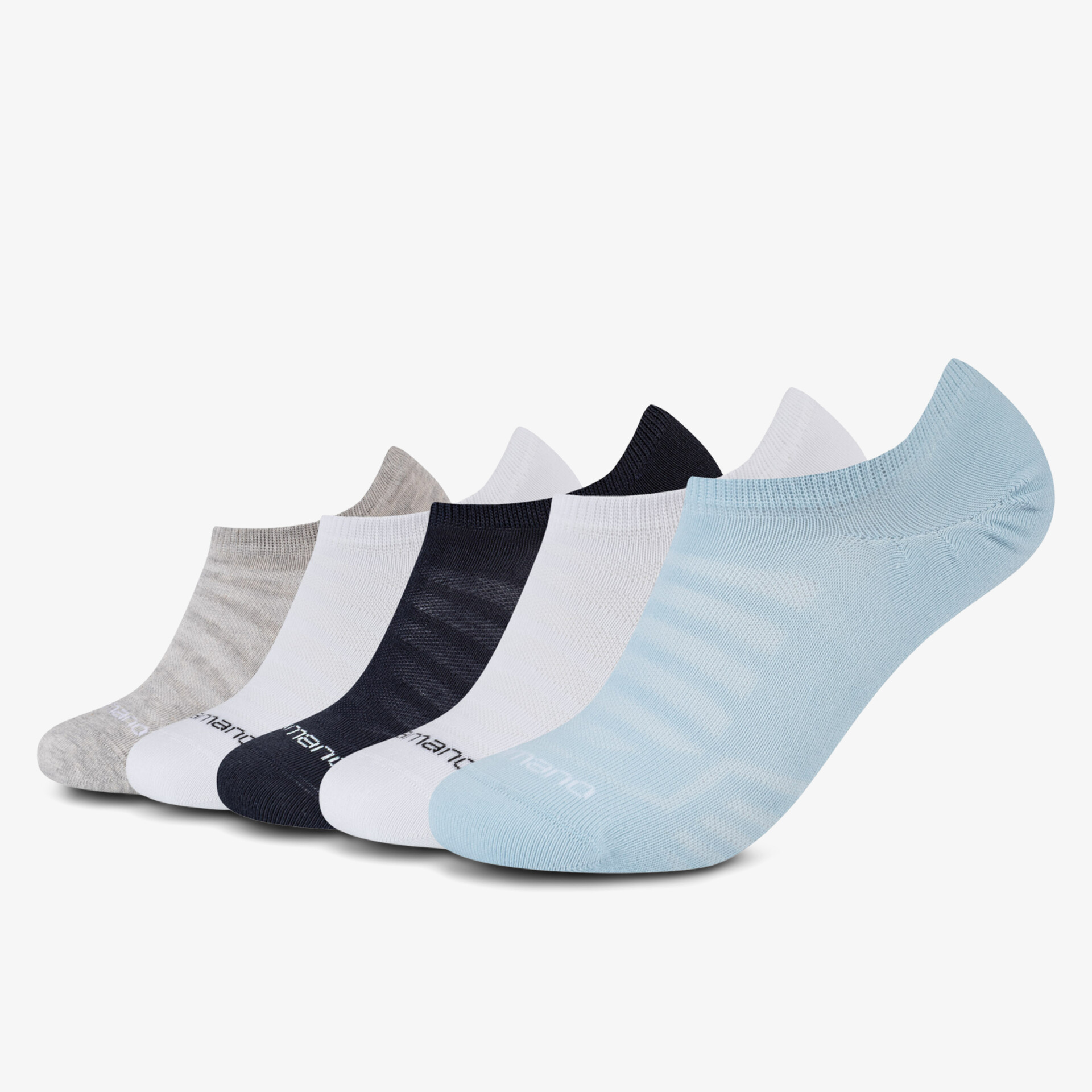 Mehrfarbiges Set unsichtbarer Socken mit elastischem Bund für leichten und komfortablen Sitz