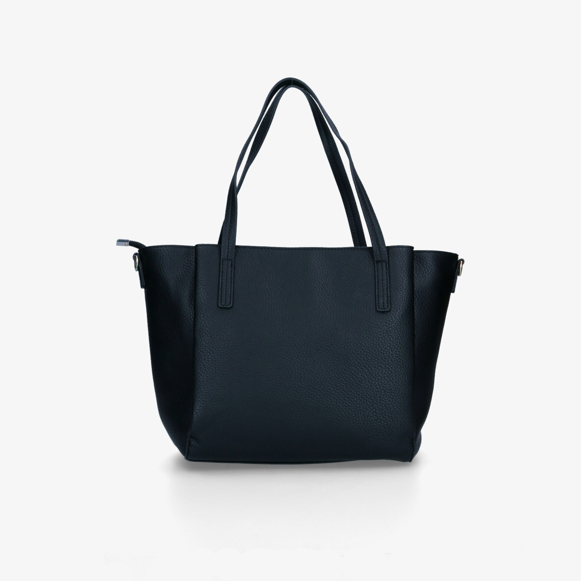 Elegante schwarze Handtasche mit geräumigem Innenraum und robusten Tragegriffen, ideal für den Alltag