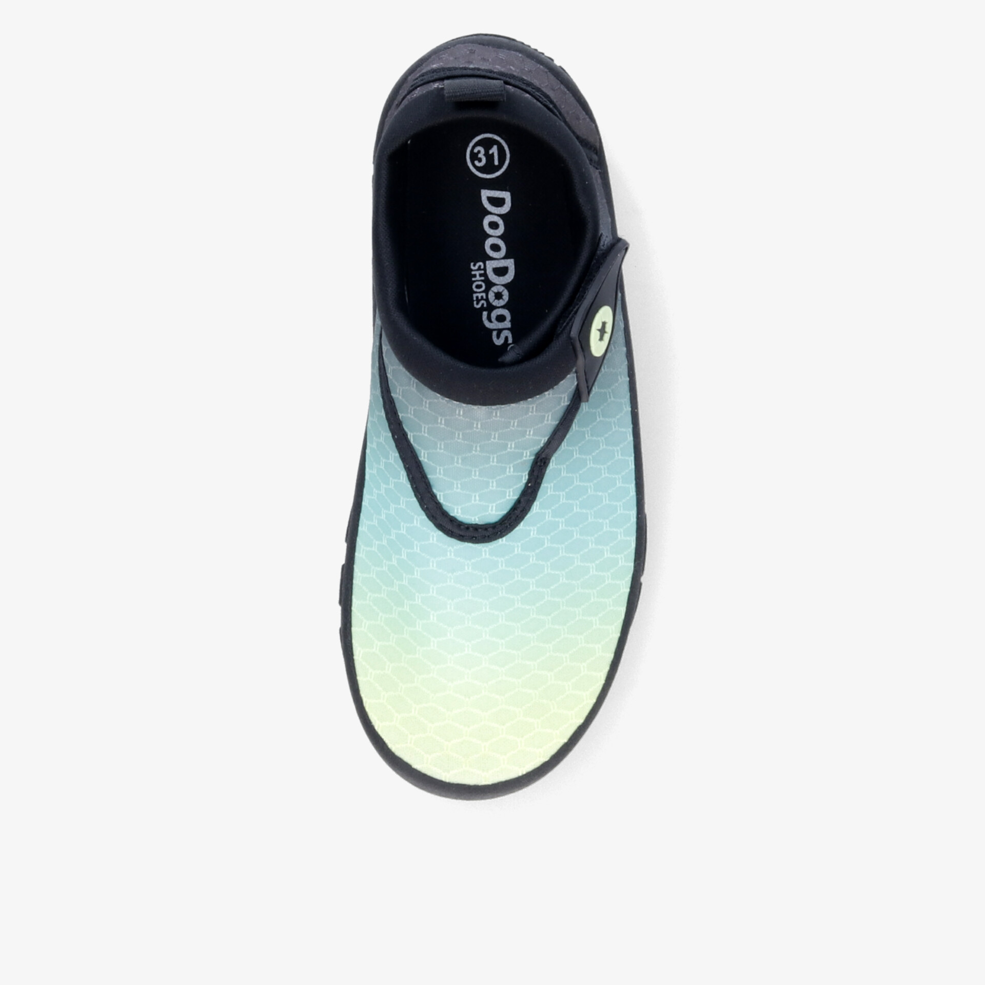 Eleganter Slip-On-Schuh in Blaugelb mit strukturierter Oberfläche und komfortabler Passform.