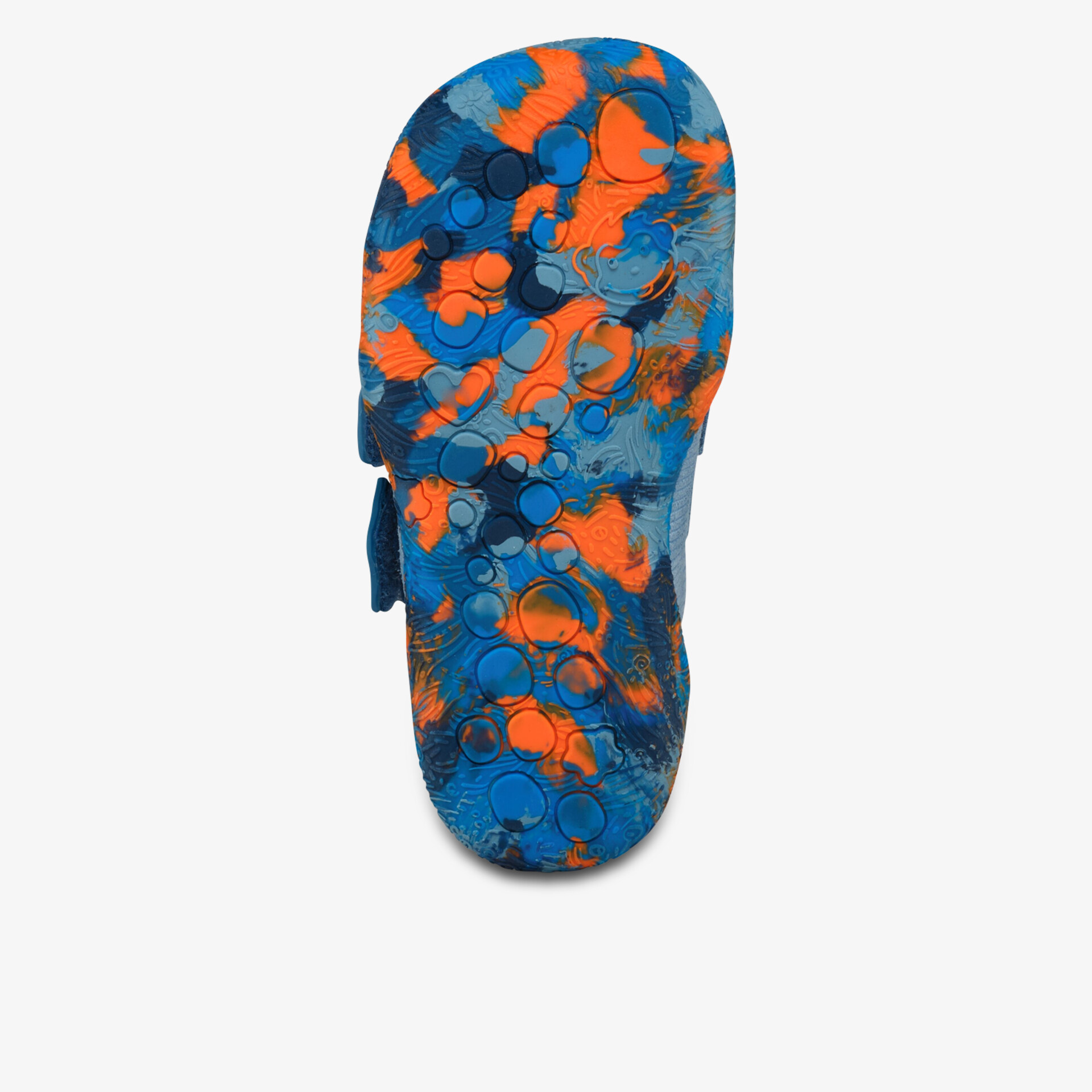 Rutschfeste bunte Schuhsohle mit robustem Profil für sicheren Halt und lange Strapazierfähigkeit