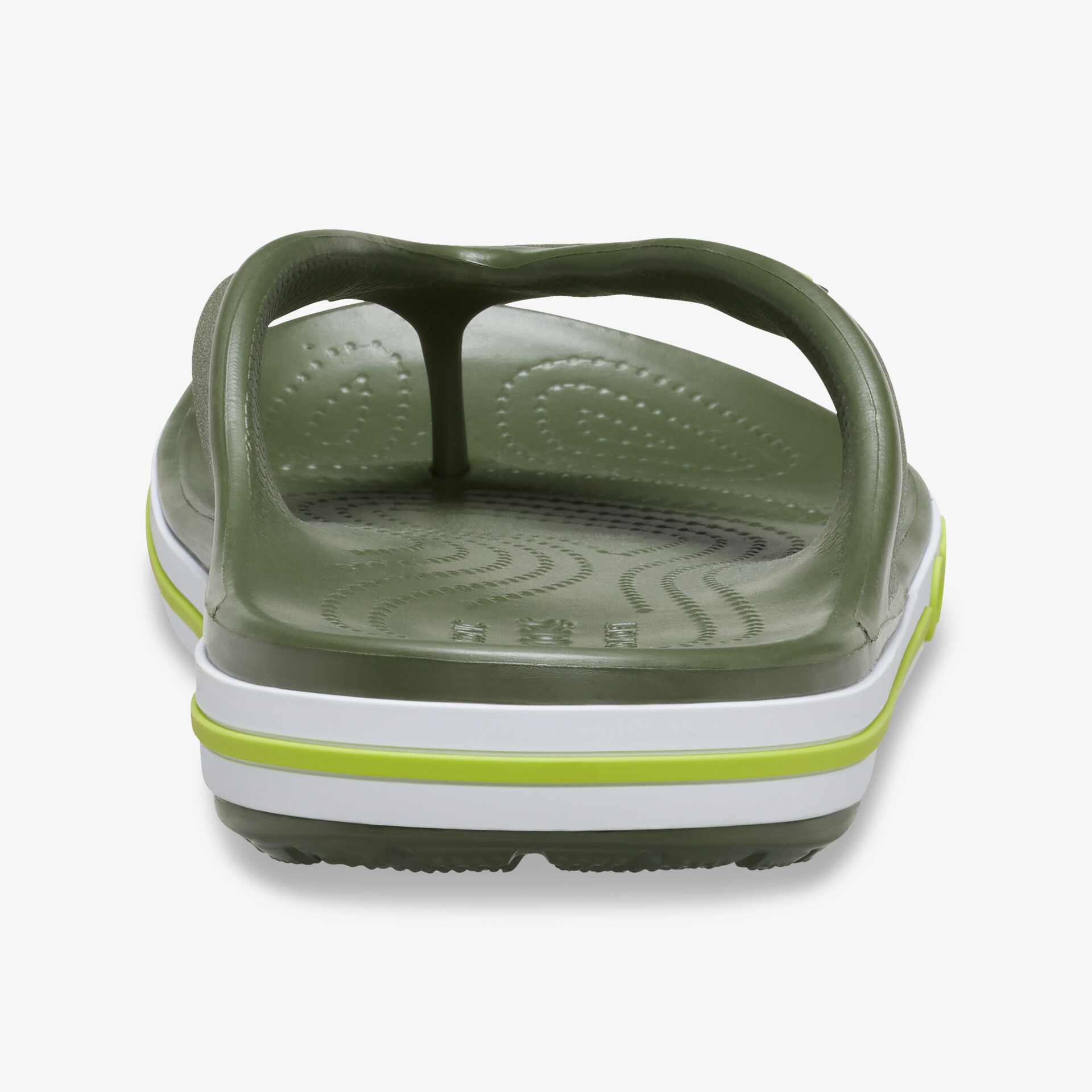 Robuste grüne Zehensteg-Sandale mit komfortabler Sohle und rutschfestem Profil, ideal für bequemes Tragen