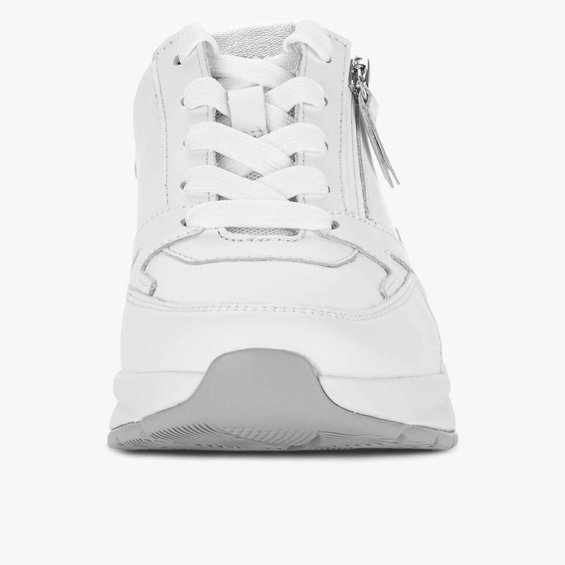 Eleganter weißer Sneaker mit seitlichem Reißverschluss und rutschfester Sohle