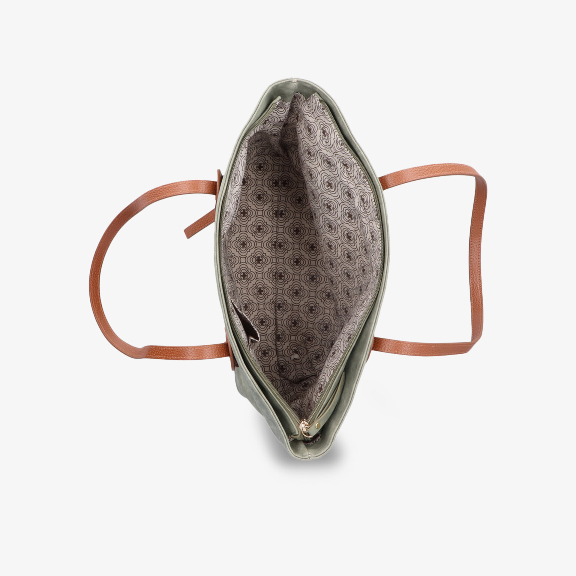 Elegante Handtasche mit geräumigem Innenraum und stilvollem Muster. Perfekt für Alltag und besondere Anlässe.