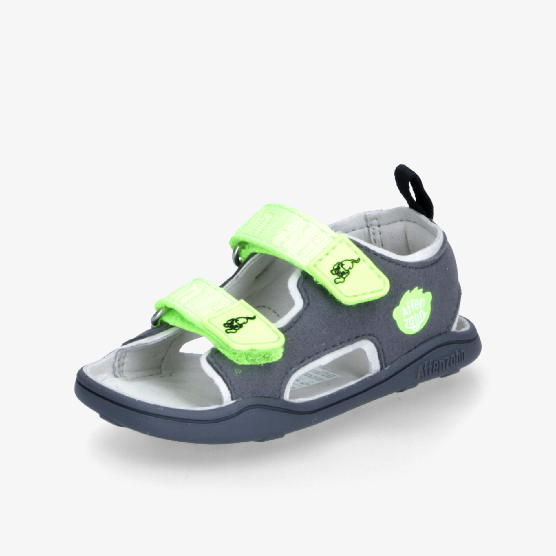 Graue Sandale mit neonfarbenen Akzenten, ideal für Komfort und Stil, verstellbare Riemen für perfekten Sitz