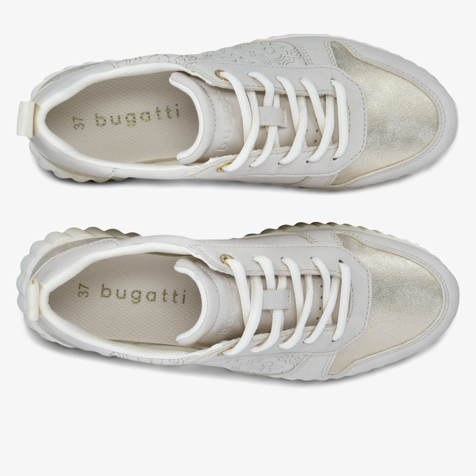 Stylische und bequeme hellgraue Schnürschuhe von oben