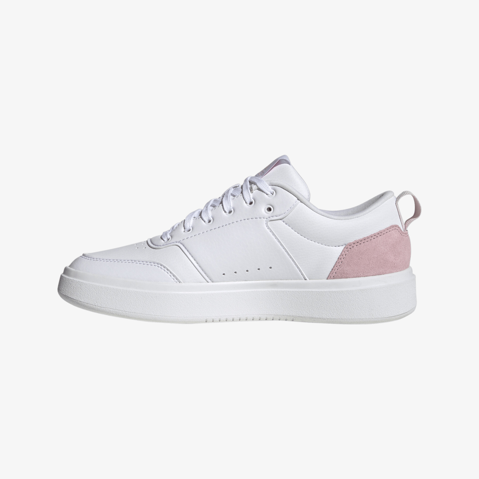 Moderner Sneaker in Weiß mit rosa Details, komfortable Sohle und stilvolles Design für vielseitige Outfits.