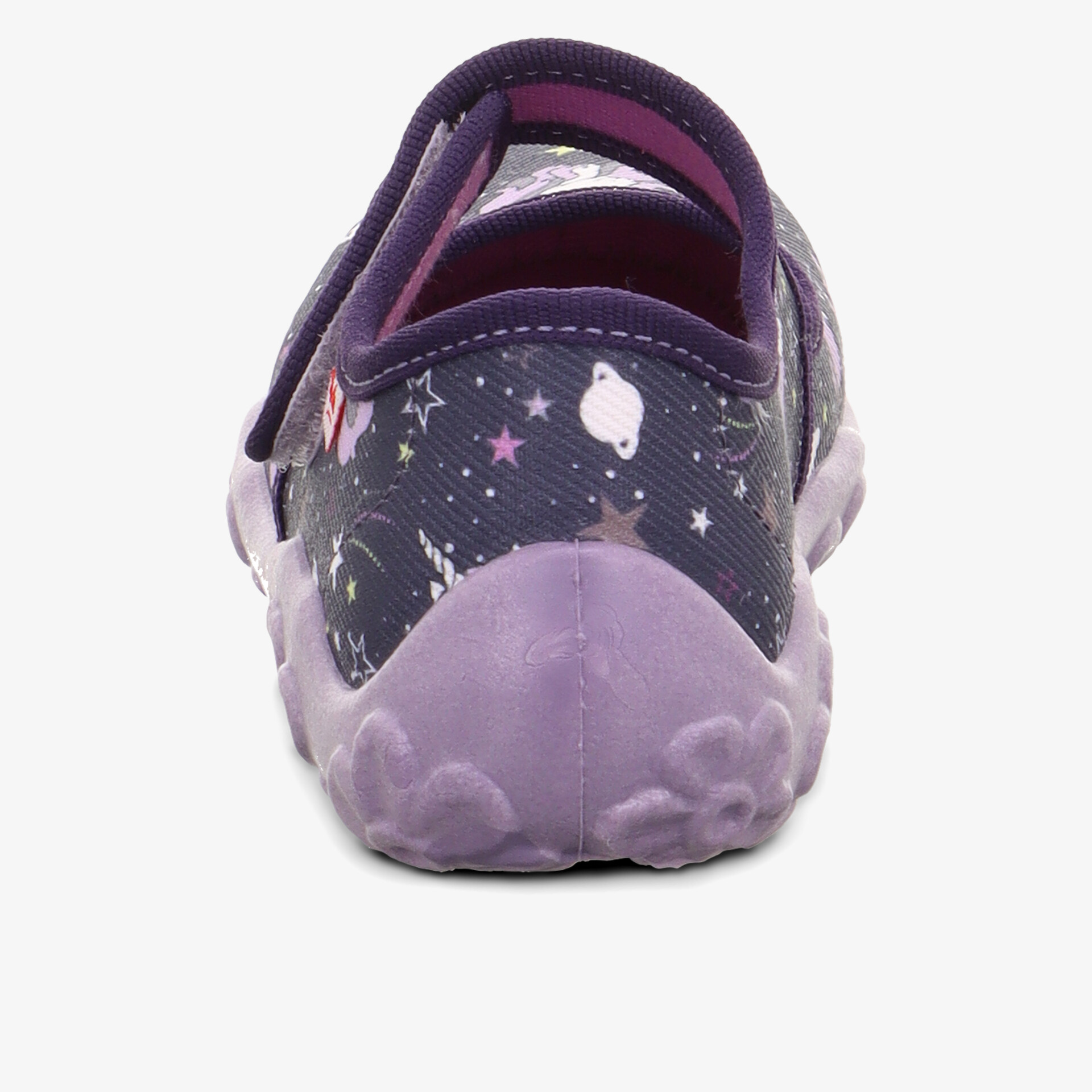 Bequemer leichter Schuh mit rutschfester Sohle und farbenfrohem Sternenmotiv hinten