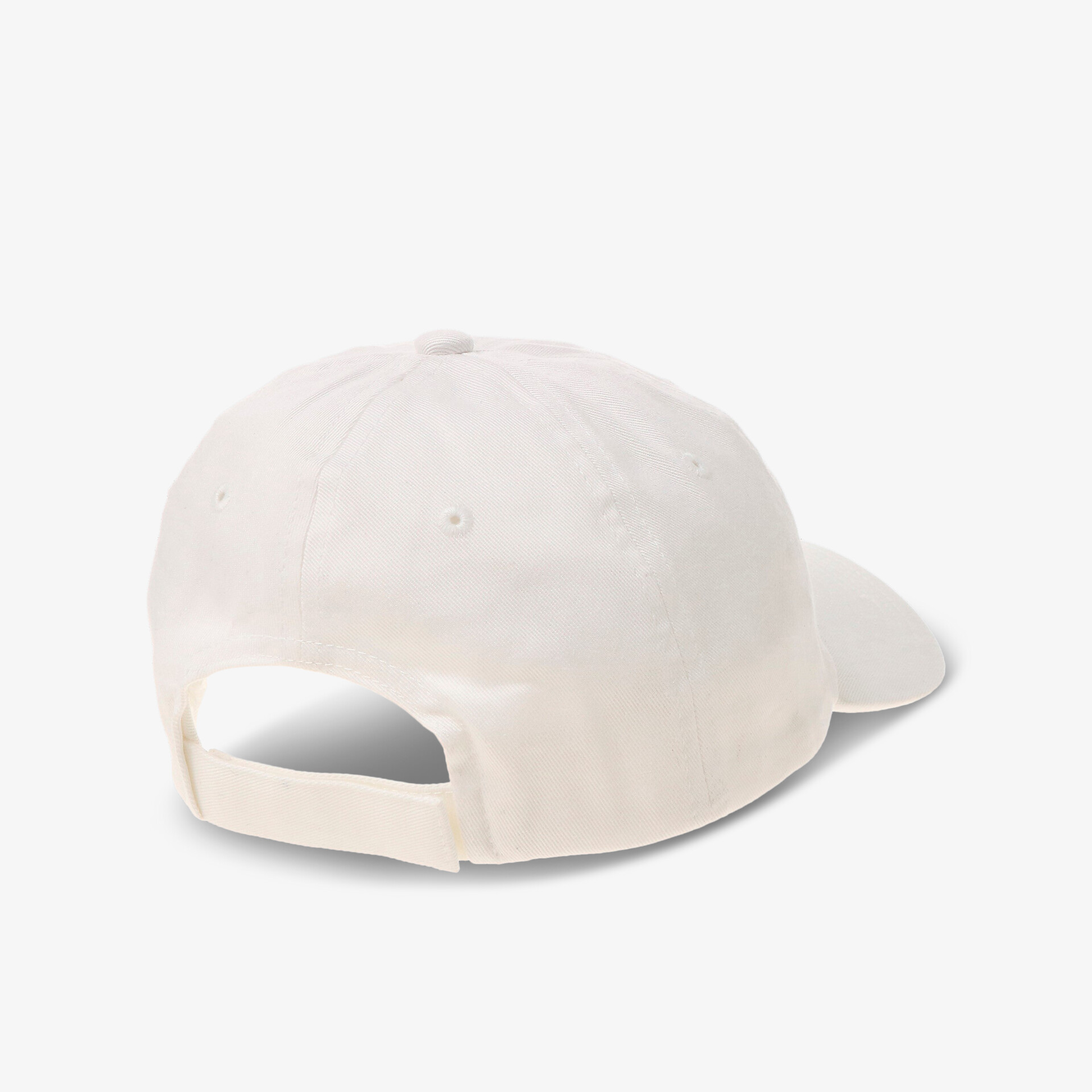 Weißes Basecap mit verstellbarem Verschluss, perfekte Passform für maximalen Komfort und stilvolle Optik.