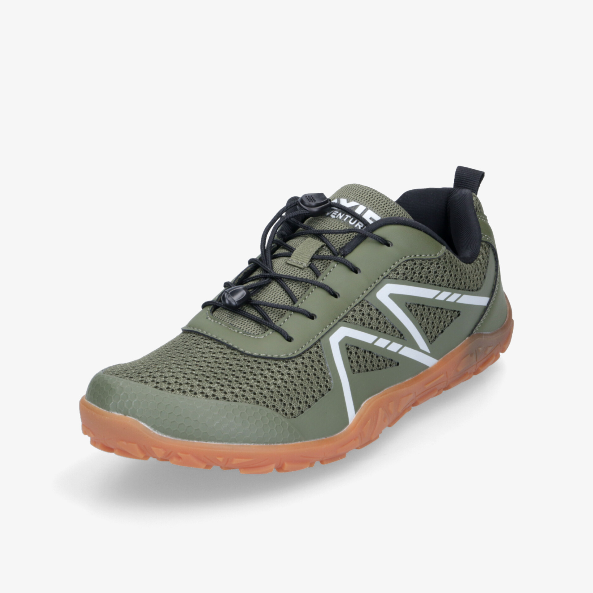 Grüner Sportschuh mit atmungsaktivem Material und flexibler, rutschfester Laufsohle für hohen Tragekomfort