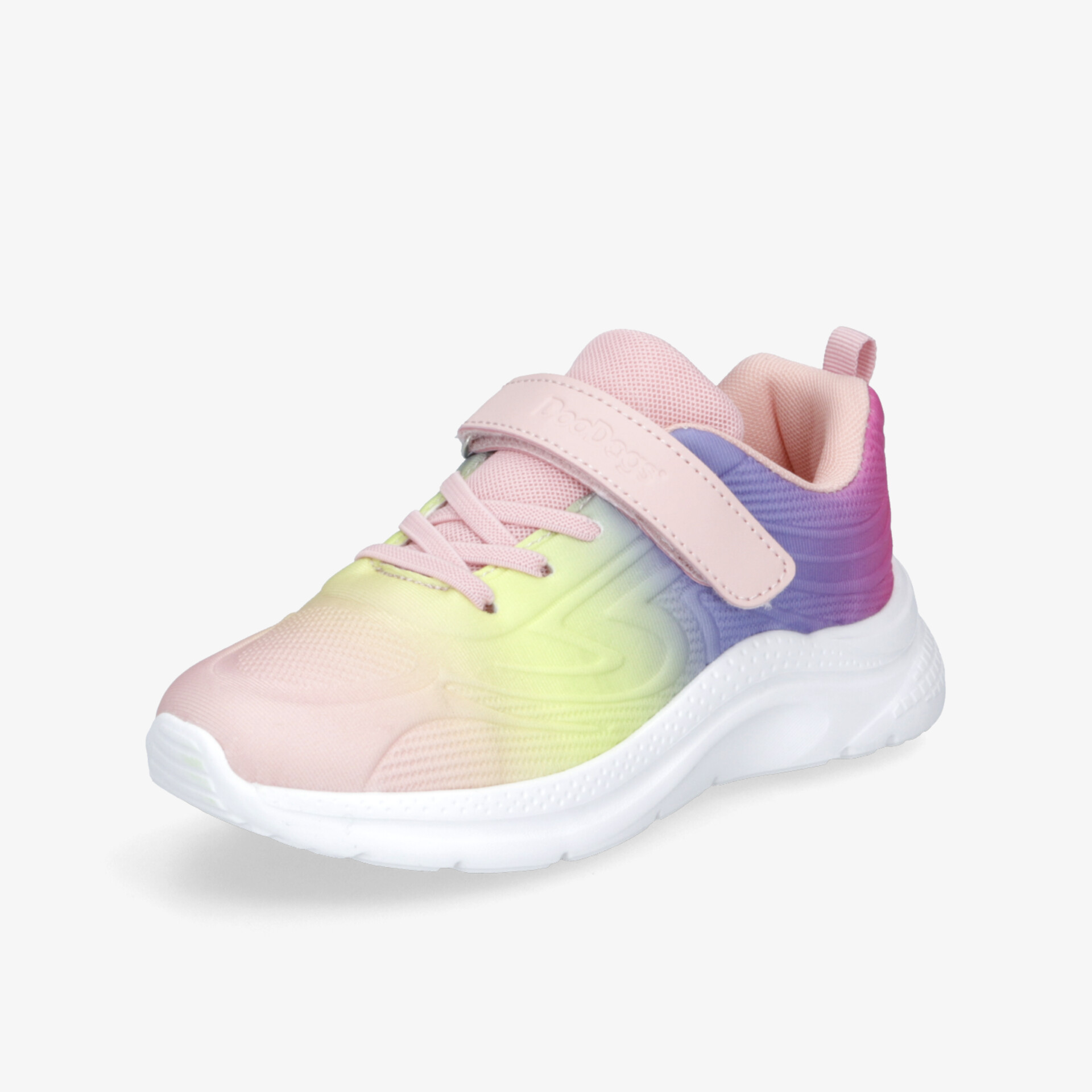 Leichter Sportschuh mit farblich verlaufendem Design, flexible Sohle und praktischem Klettverschluss