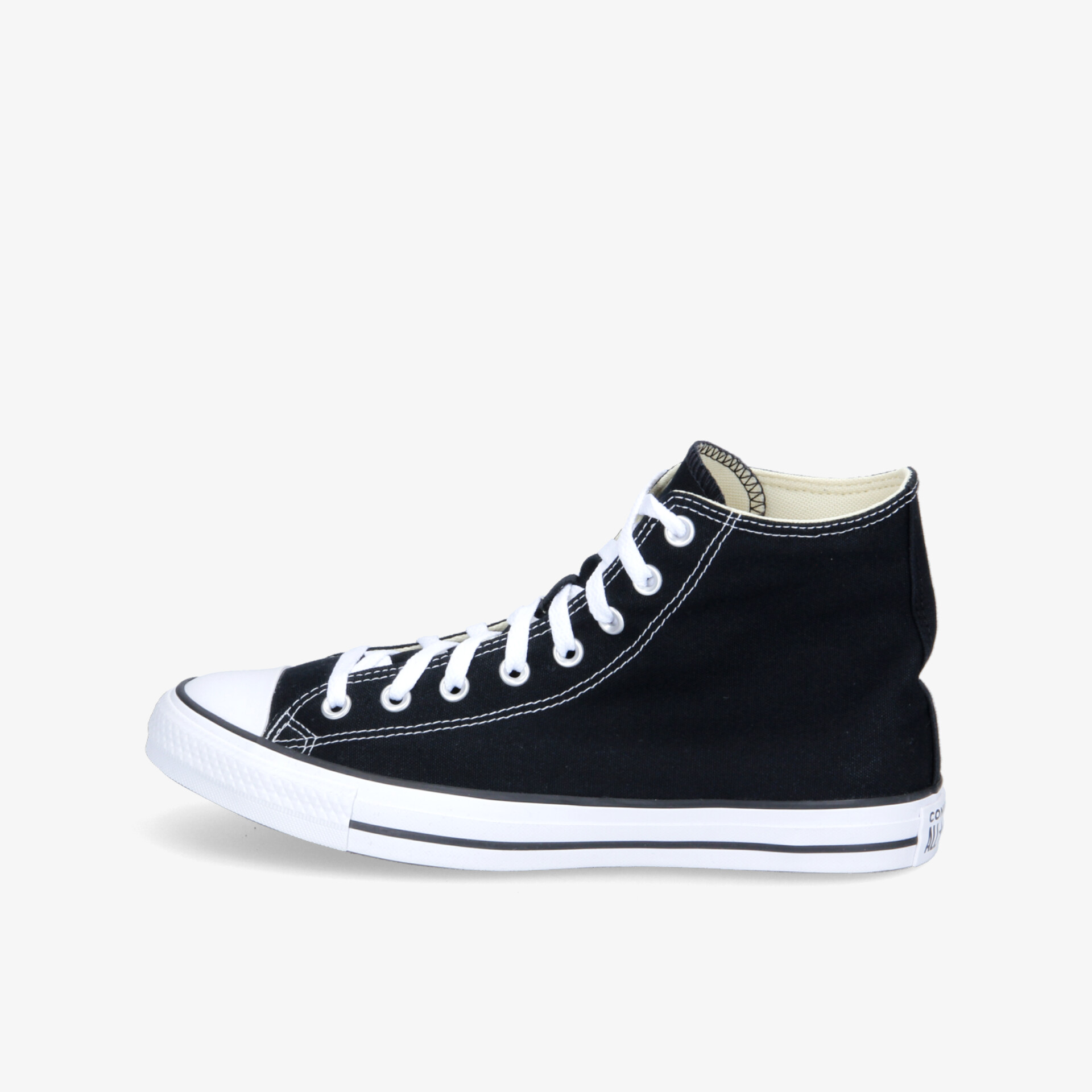 Stylischer schwarzer Sneaker mit weißer Sohle und Schnürung. Perfekt für einen lässigen Look und bietet hohen Komfort.