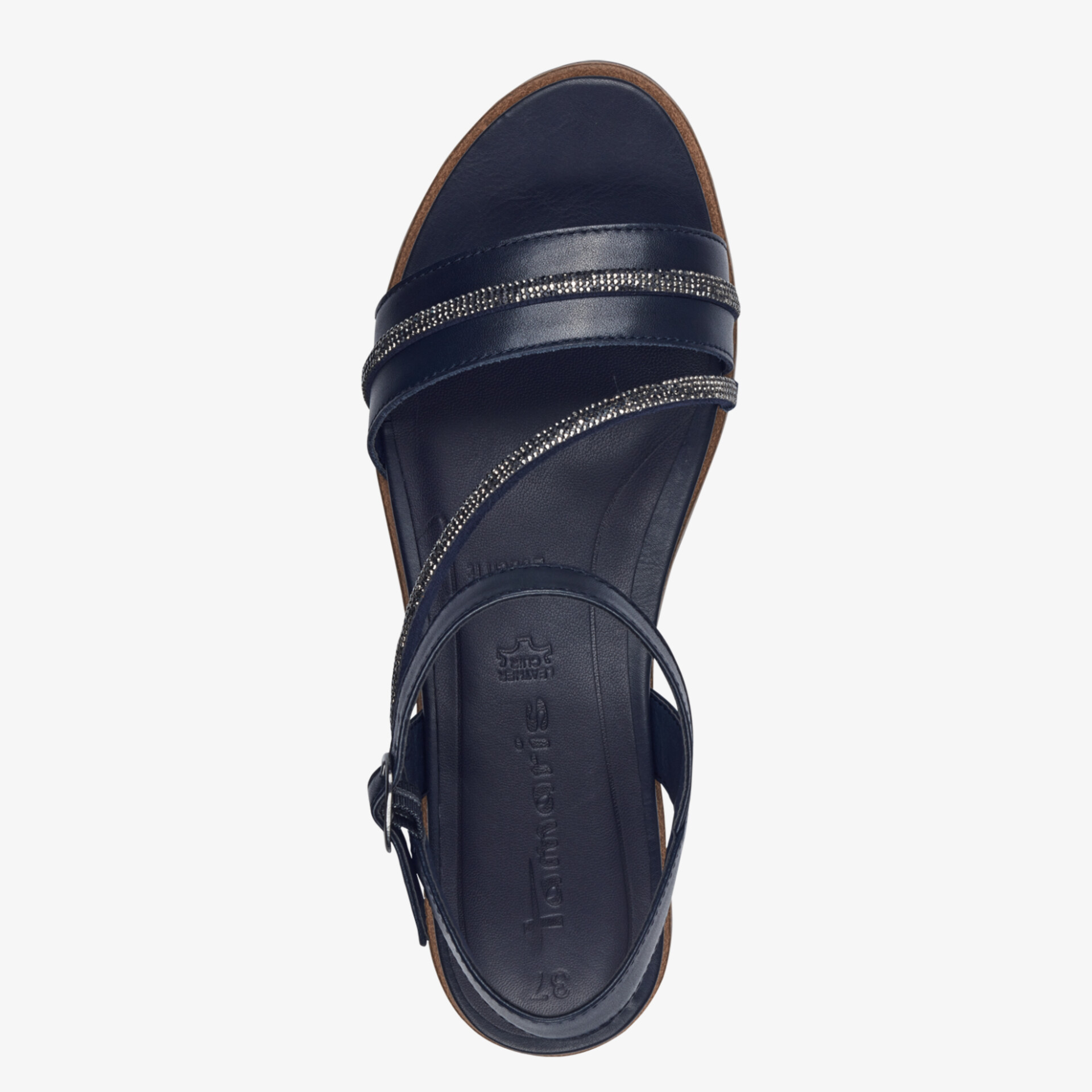 Schwarze Sandale mit dünnen verstellbaren Riemen, elegant und sommerlich, komfortabel und leicht