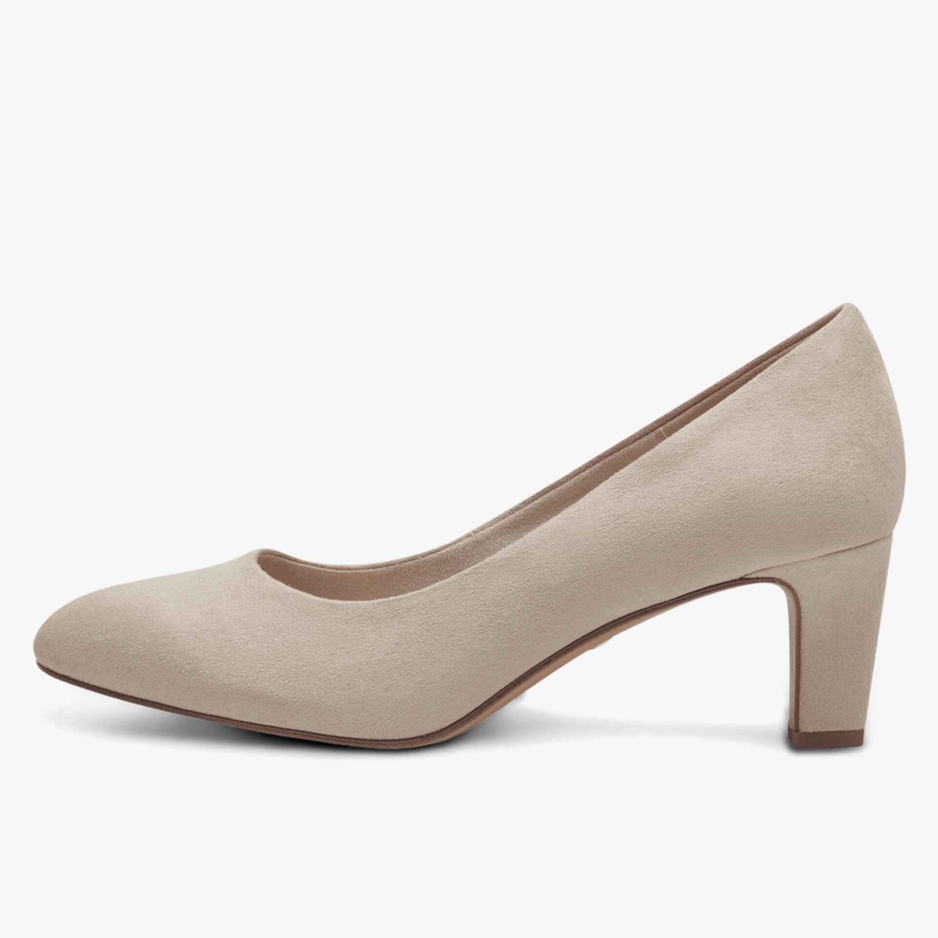 Beiger eleganter Pumps mit mittelhohem Absatz und spitzer Form, ideal für vielseitige Outfits