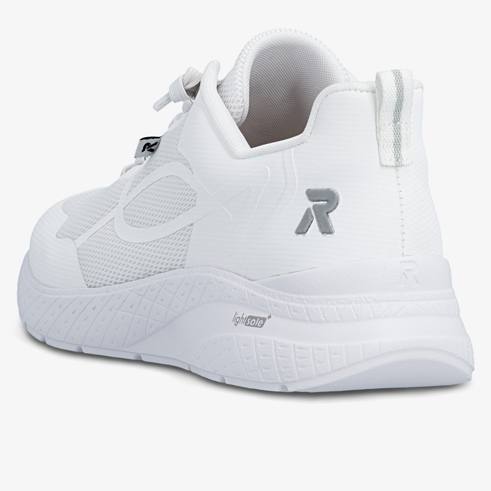 Leichter weißer Sportschuh mit atmungsaktivem Material und rutschfester Sohle, optimaler Halt und Komfort